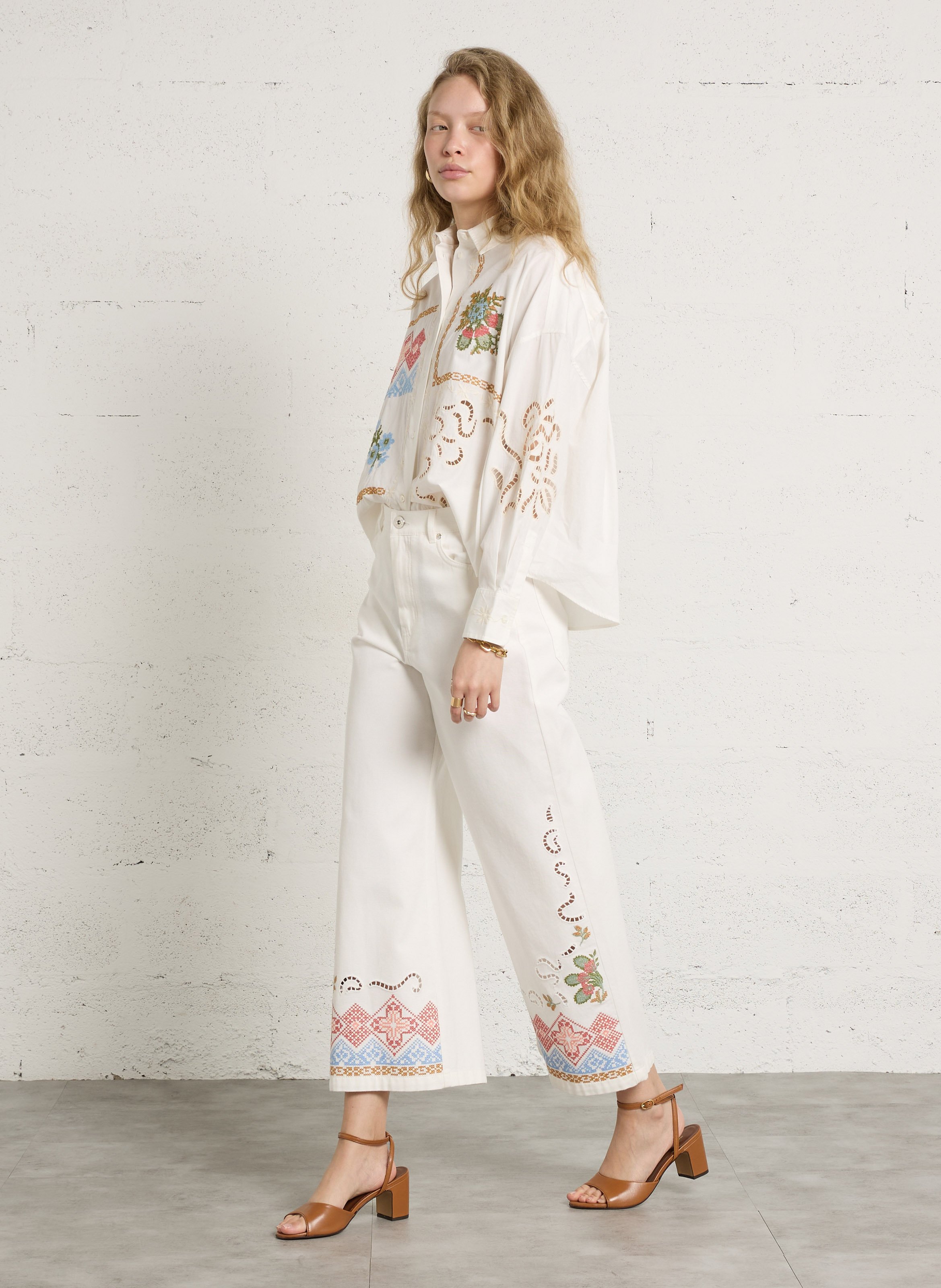 Oversized shirt with embroidered patterns MAX MARA WEEK END White