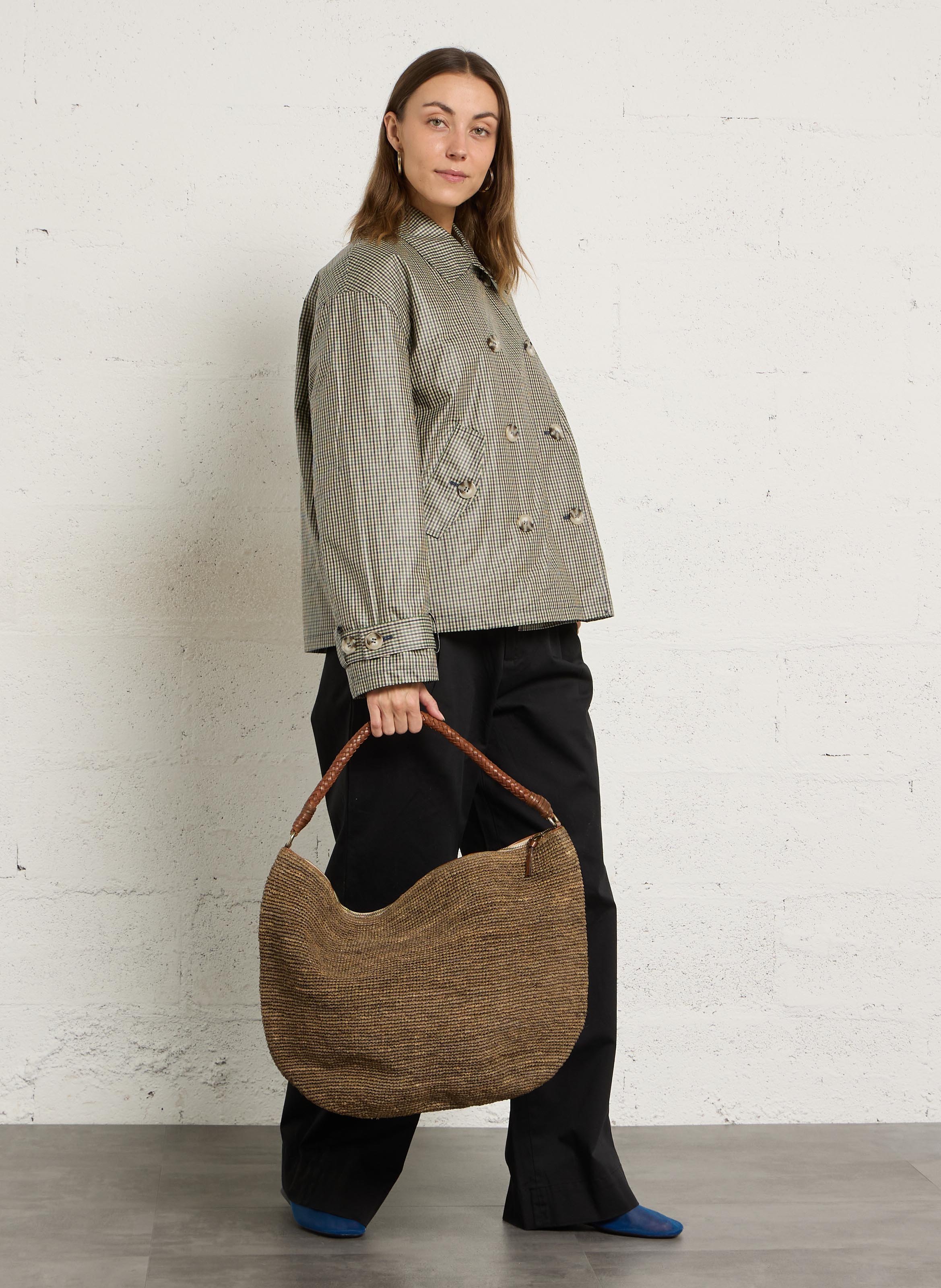 Sac porté épaule en raphia IBELIV Marron