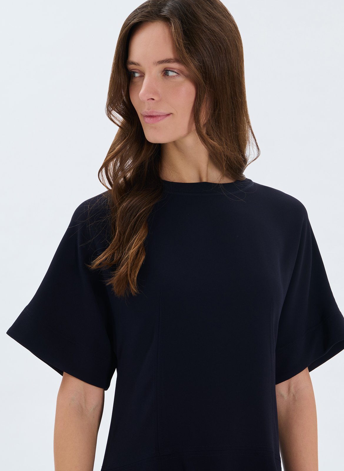 Robe longue col rond  ZAPA Bleu