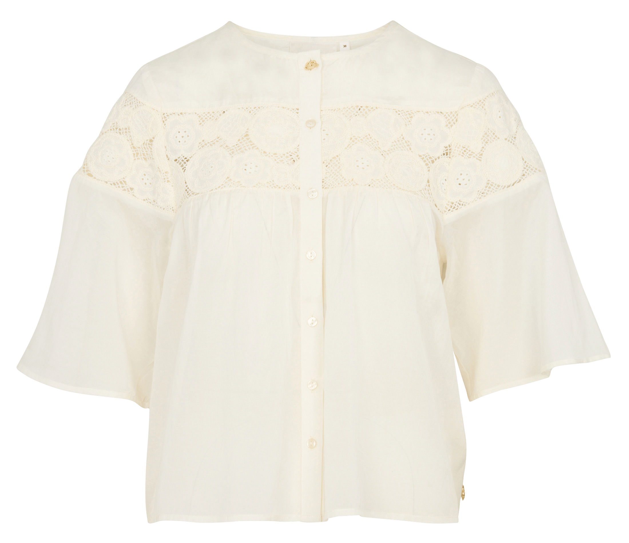 Weites Hemd mit Rundhalsausschnitt FABIENNE CHAPOT Weiss