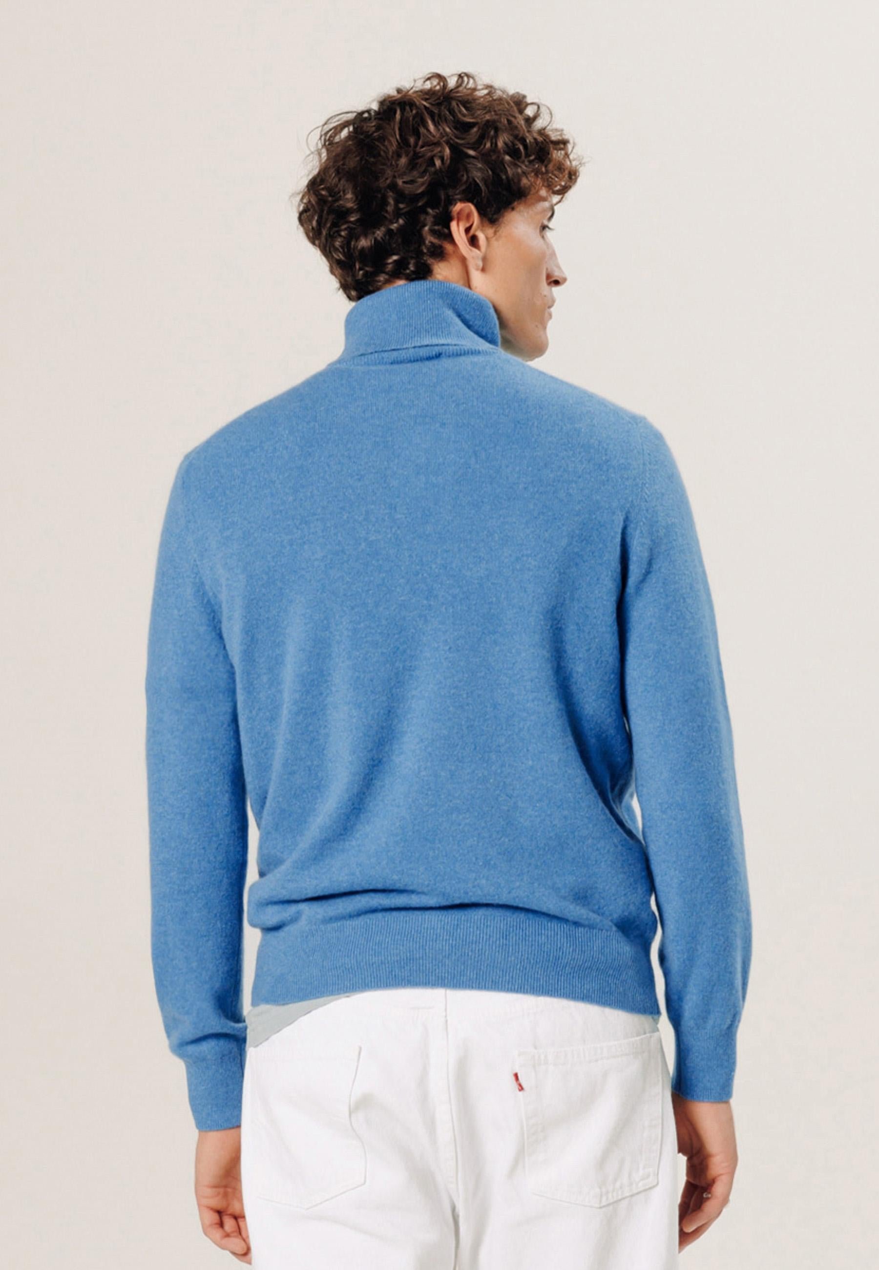 Pull col roulé en cachemire RODIER Bleu