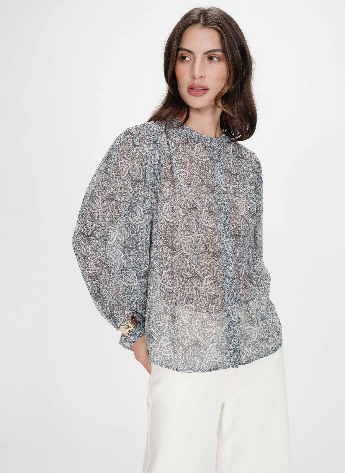 Blouse imprimée col rond GRACE ET MILA Bleu