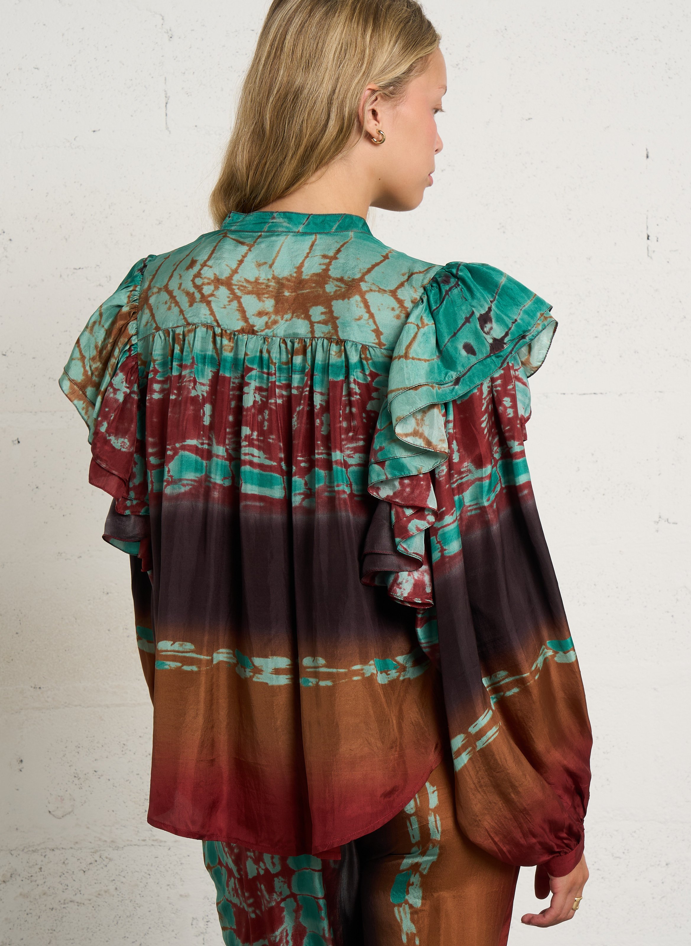 Printed blouse with round neckline MES DEMOISELLES Multicolored