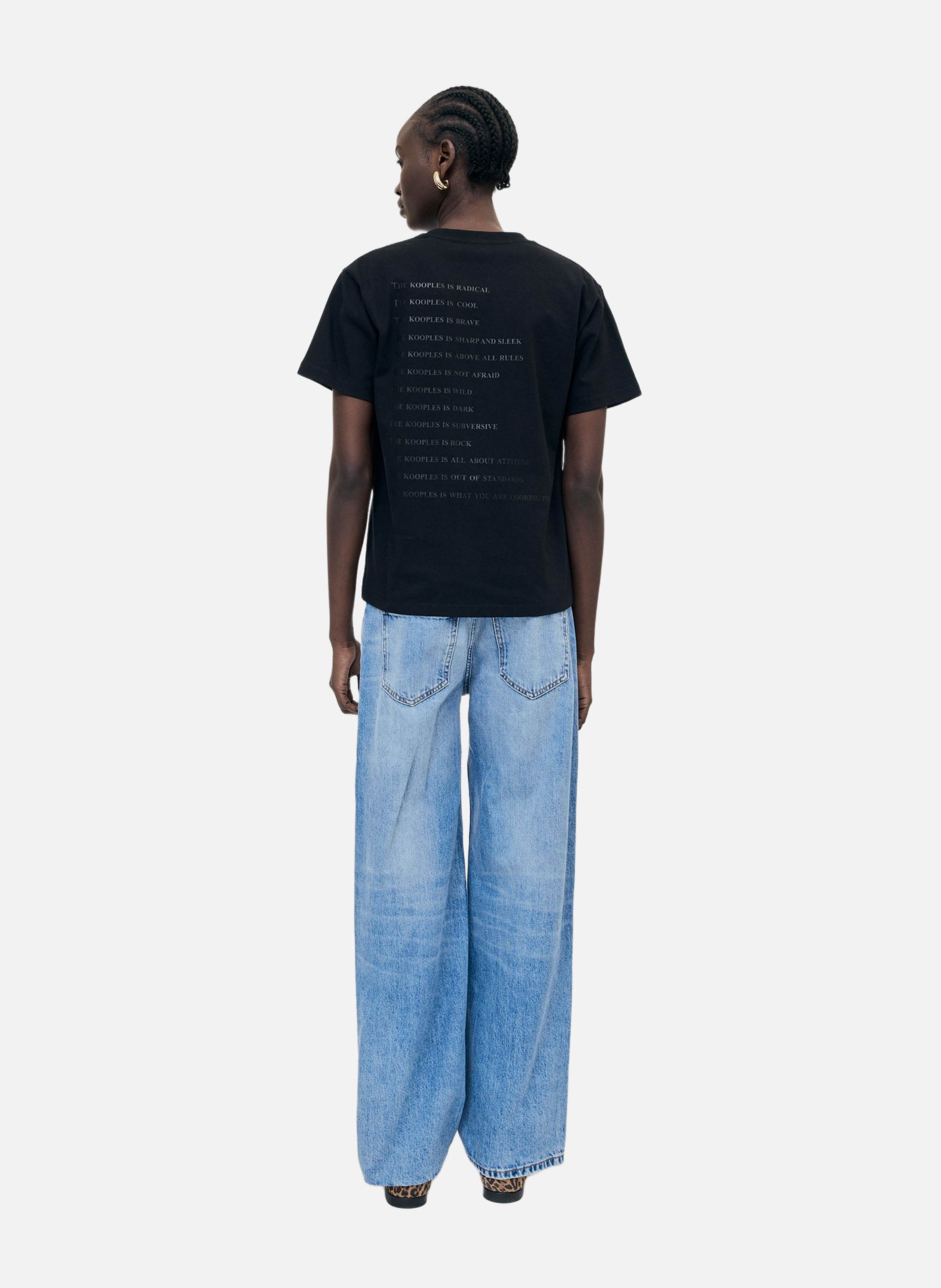 Cotton logo T-shirt. THE KOOPLES Black