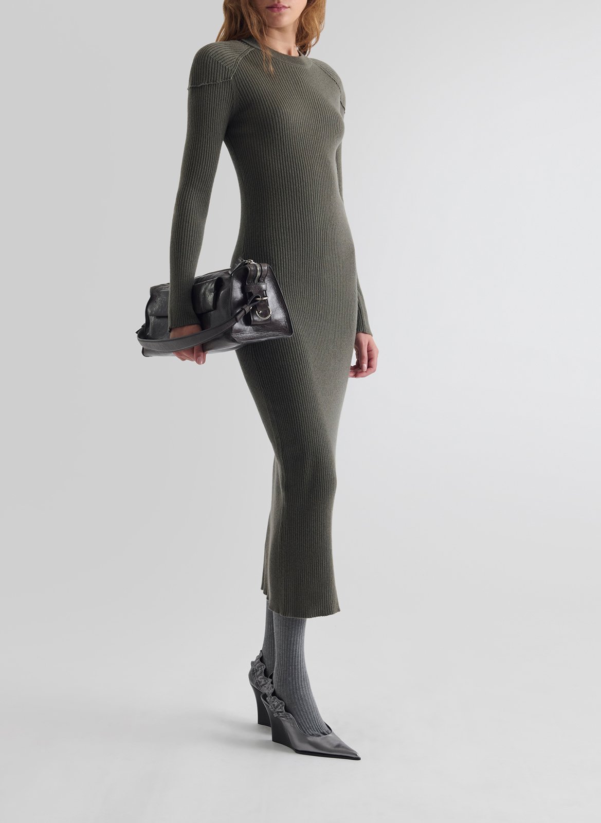 Langes Kaschmirkleid IRO Khaki