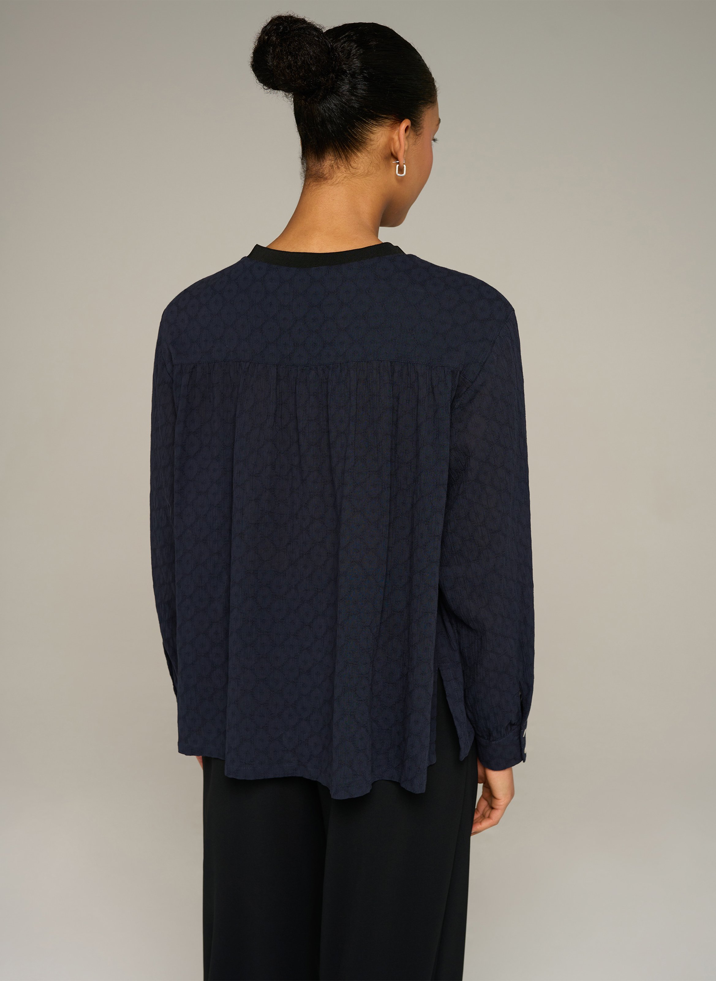 Blouse met lange mouwen en jacquard-dessin COTELAC ACOTE Blauw