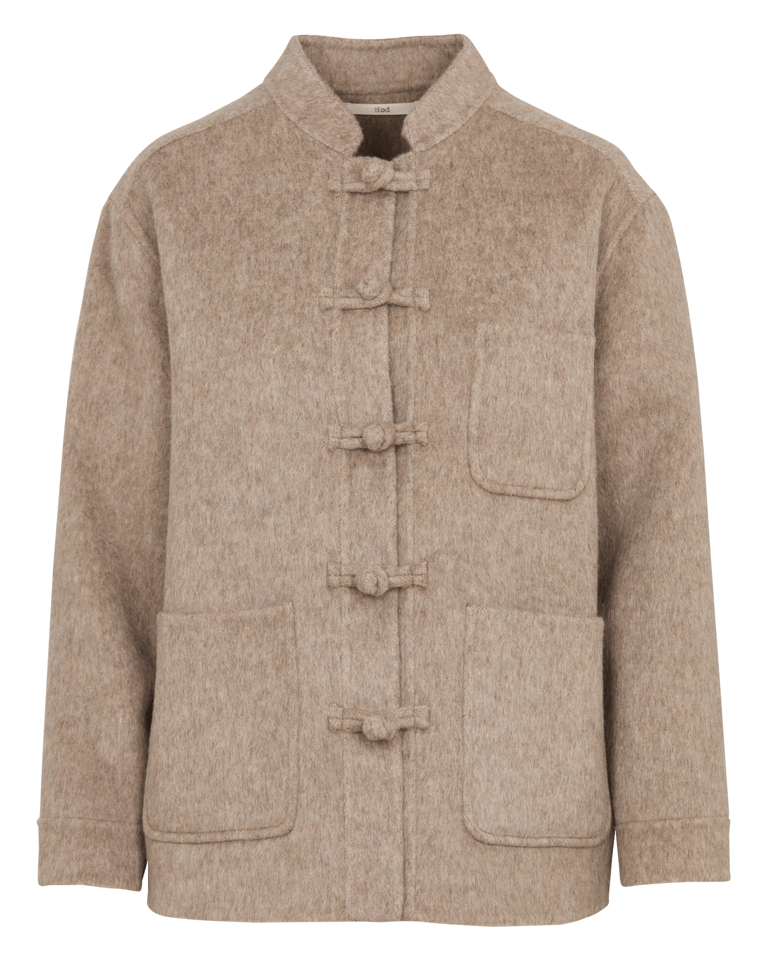 Oversized high-neck wool blend jacket HOD PARIS Beige
