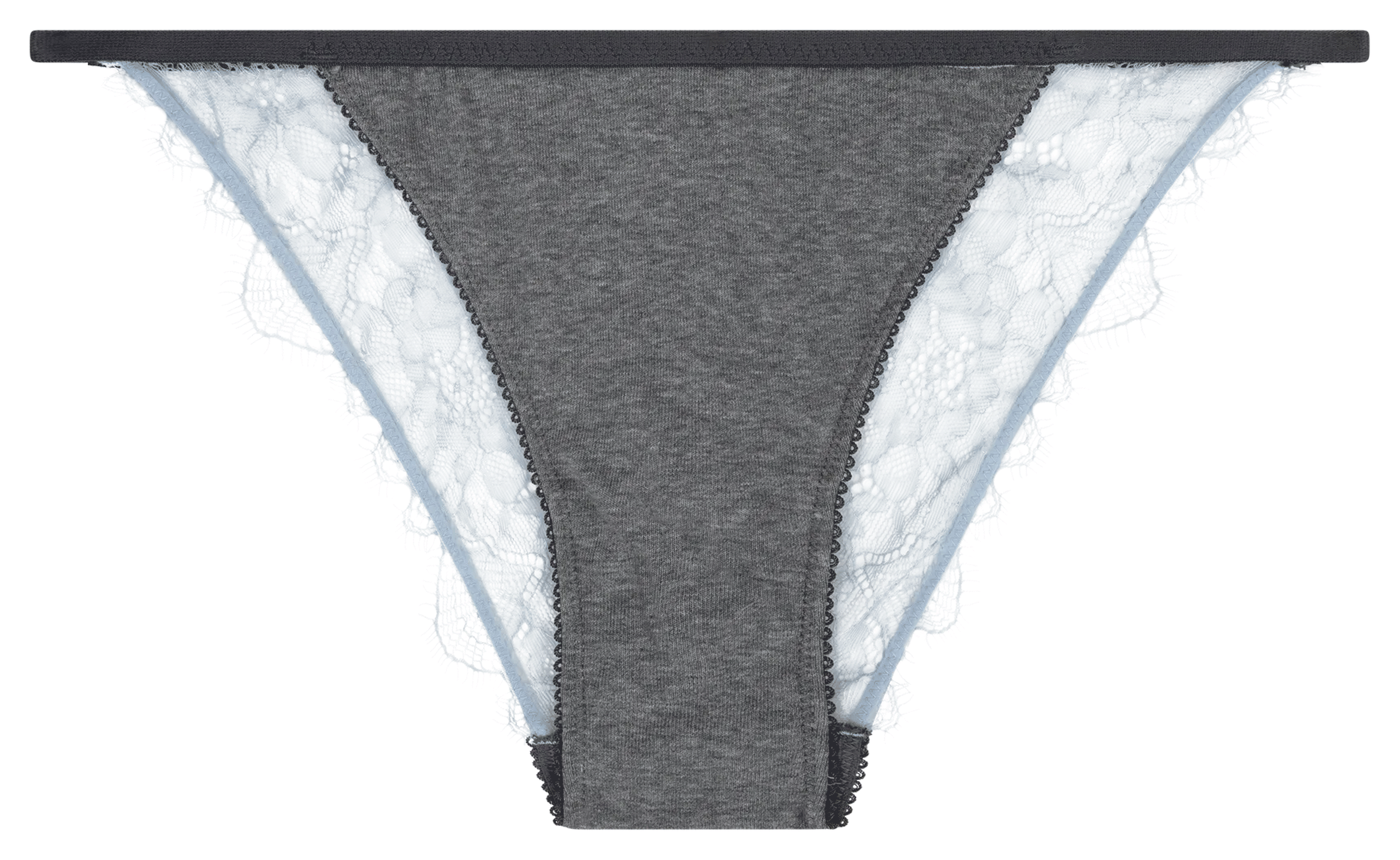 Culotte unie à dentelle au dos LOVE STORIES Gris