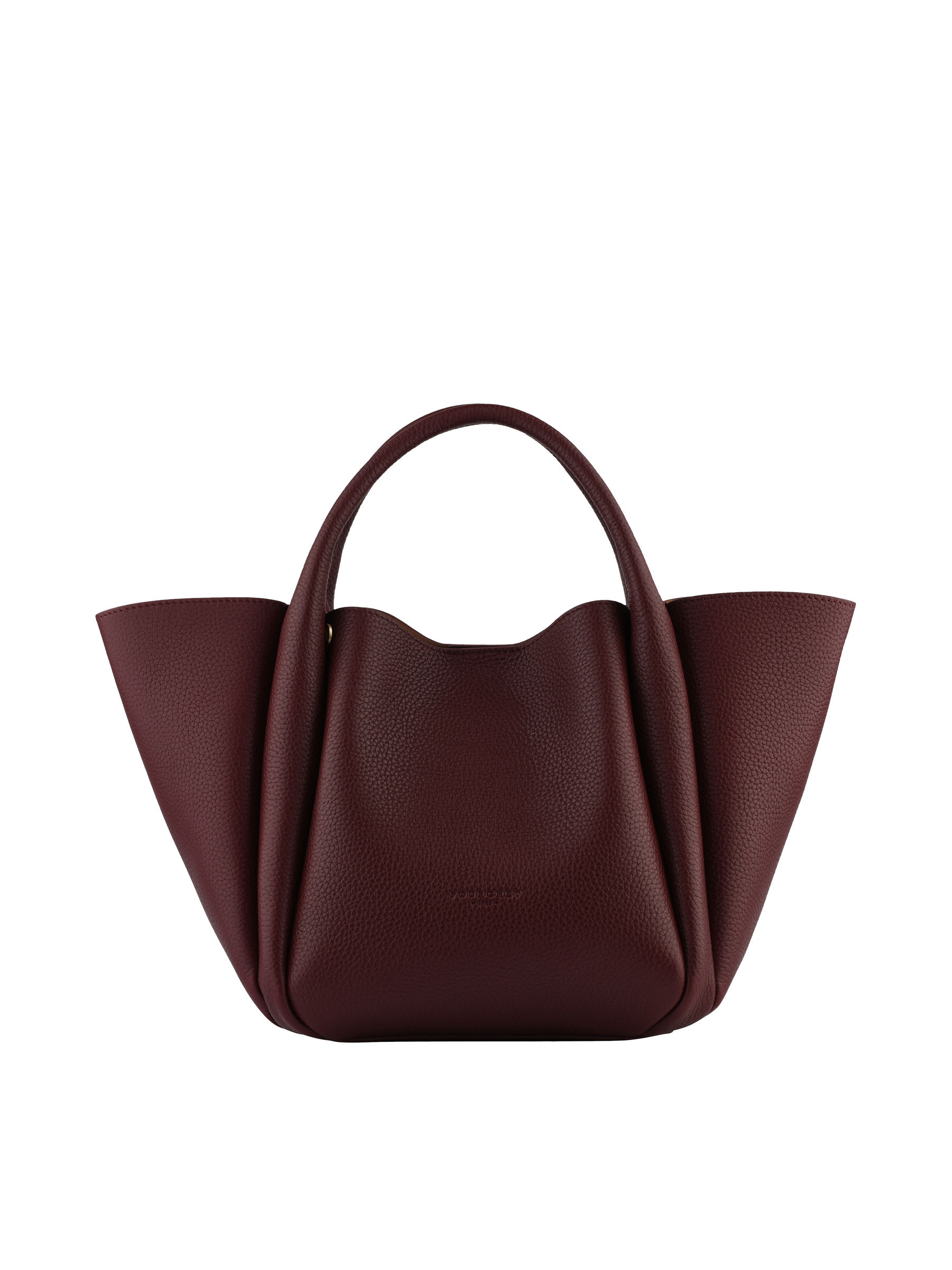 Calfskin leather handbag POURCHET Red