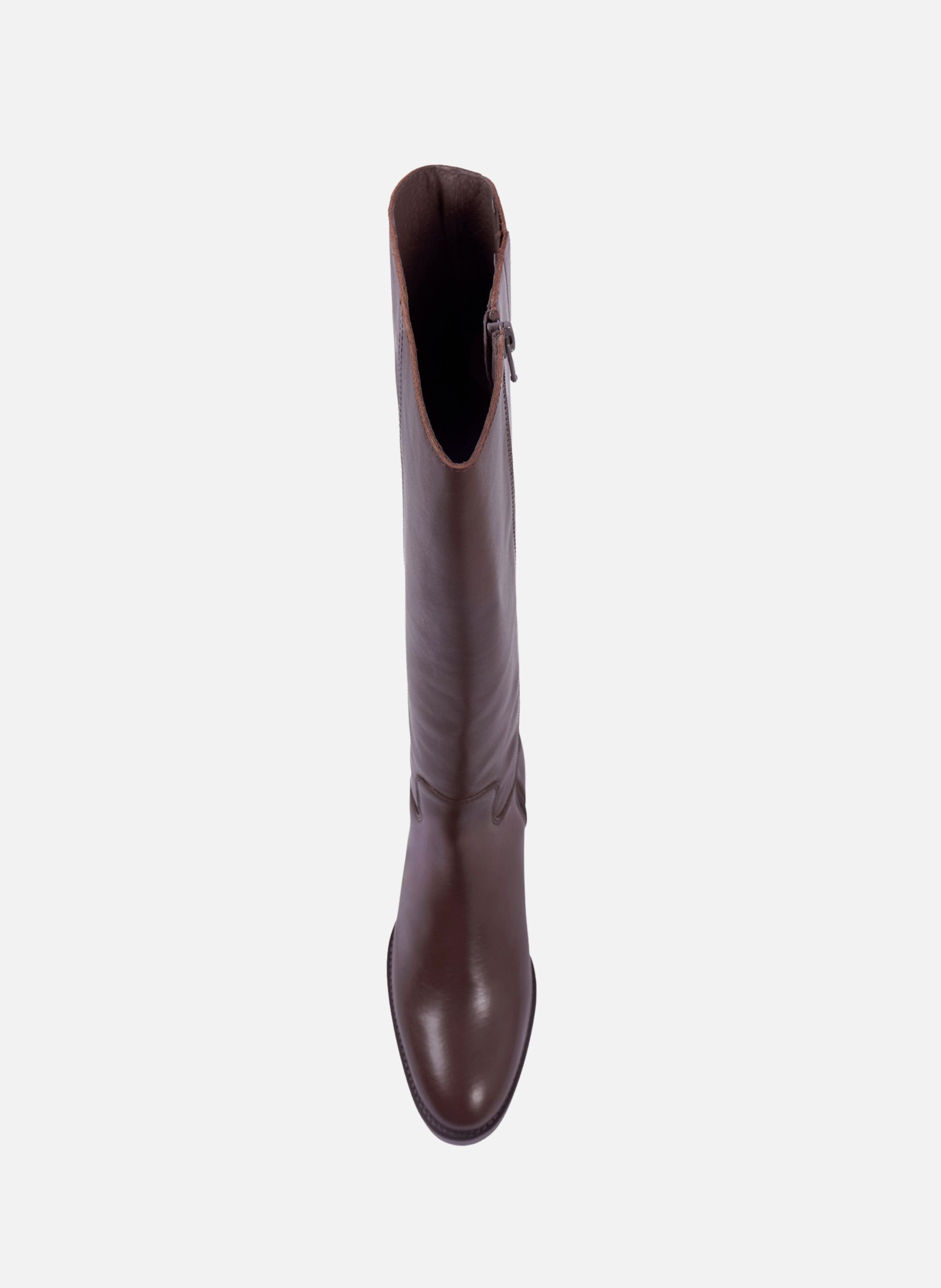 BOTTES PLATES LÉONIE in leather | Brown JULES & JENN Women