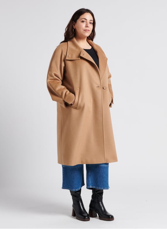 Gebreide trui met opstaande kraag | materiaalblend - Look 5