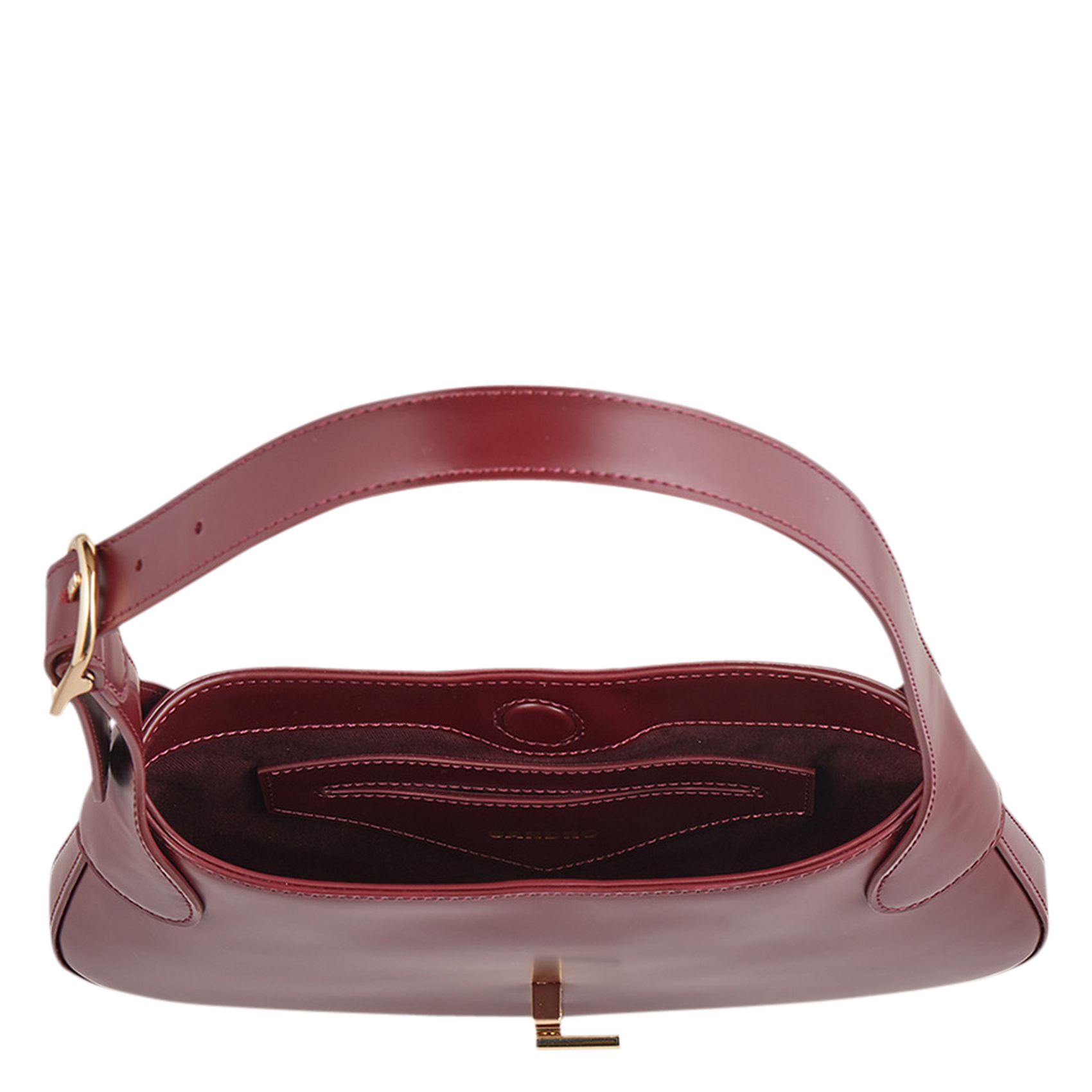Smooth leather baguette bag SANDRO Red