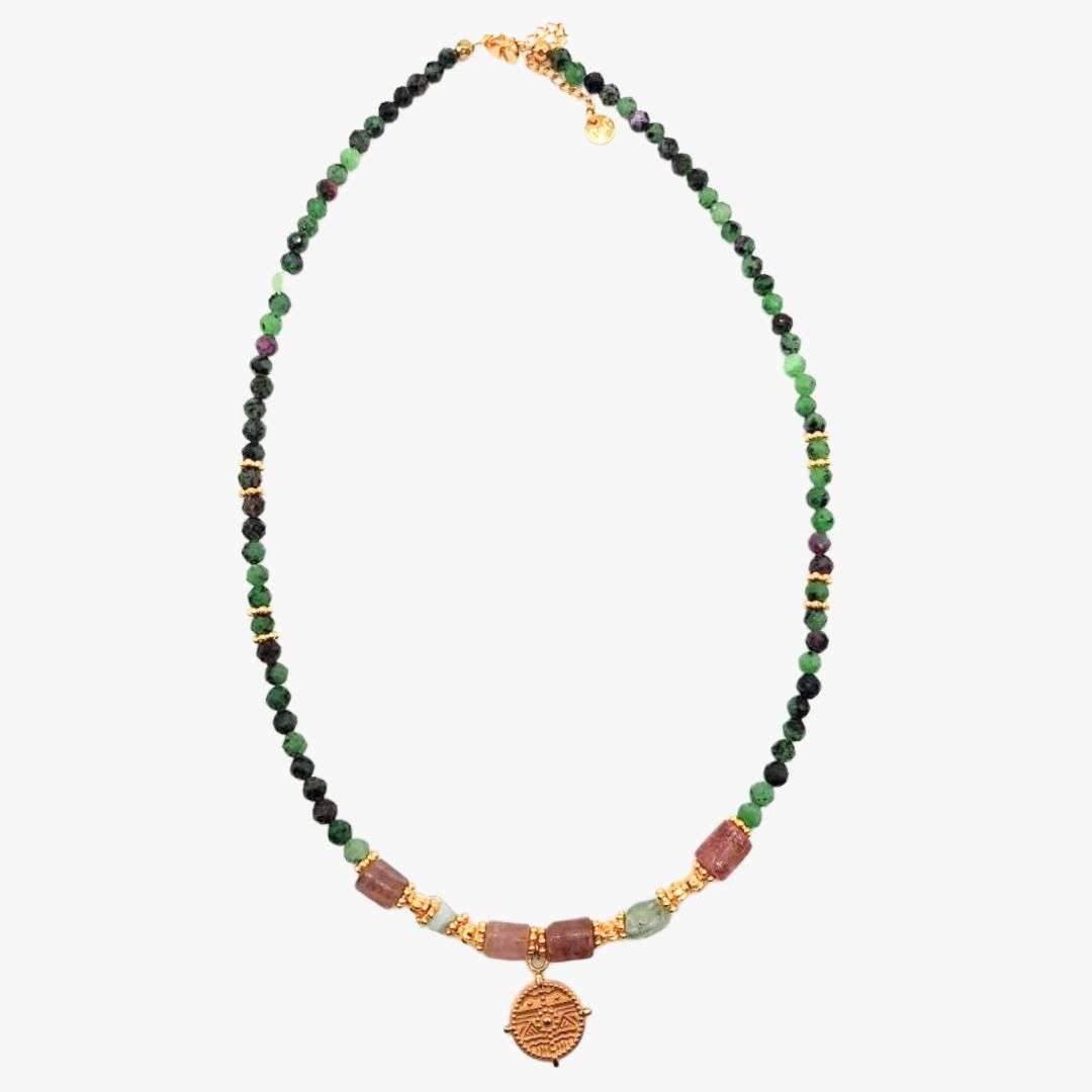 Natural stone necklace GINANDGER Multicolored