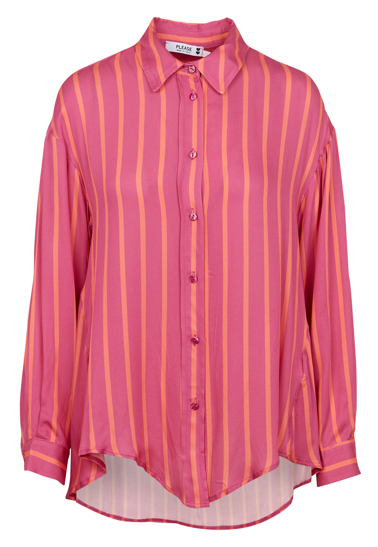 Gestreepte blouse met klassieke kraag PLEASE Roze