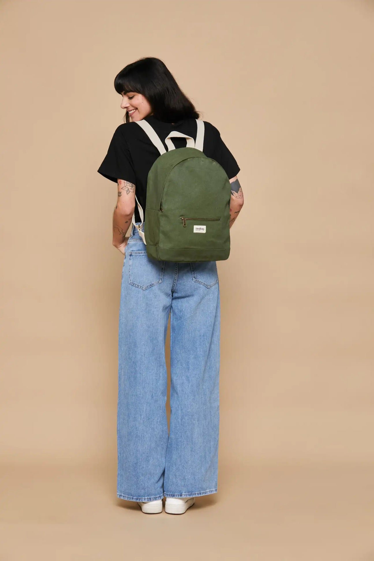 Cotton backpack HINDBAG Khaki