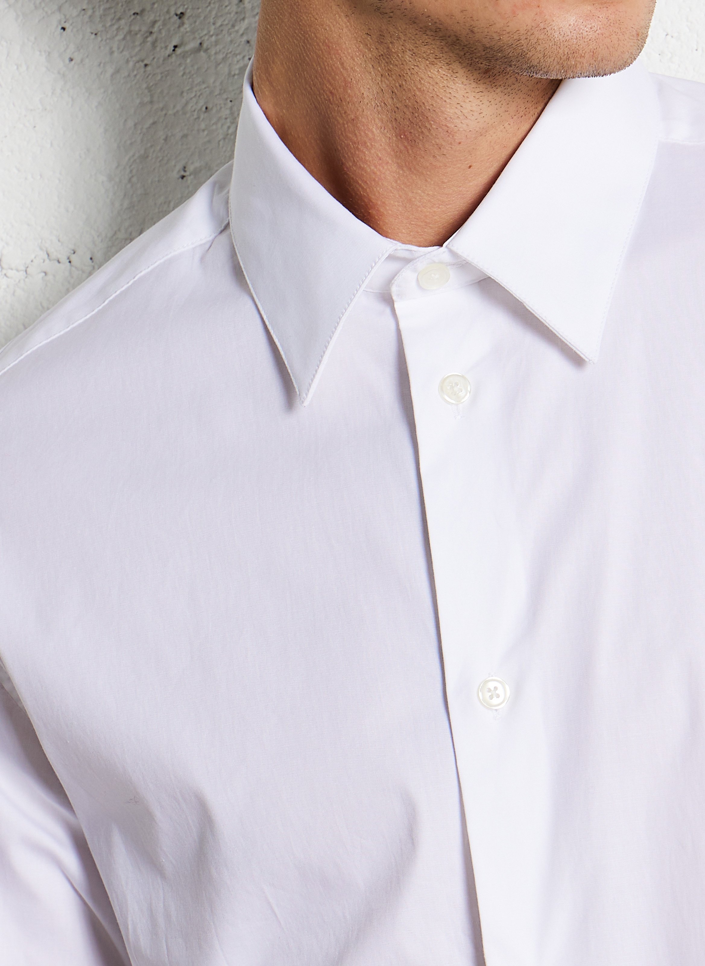 Regular cotton blend shirt AU PRINTEMPS PARIS White