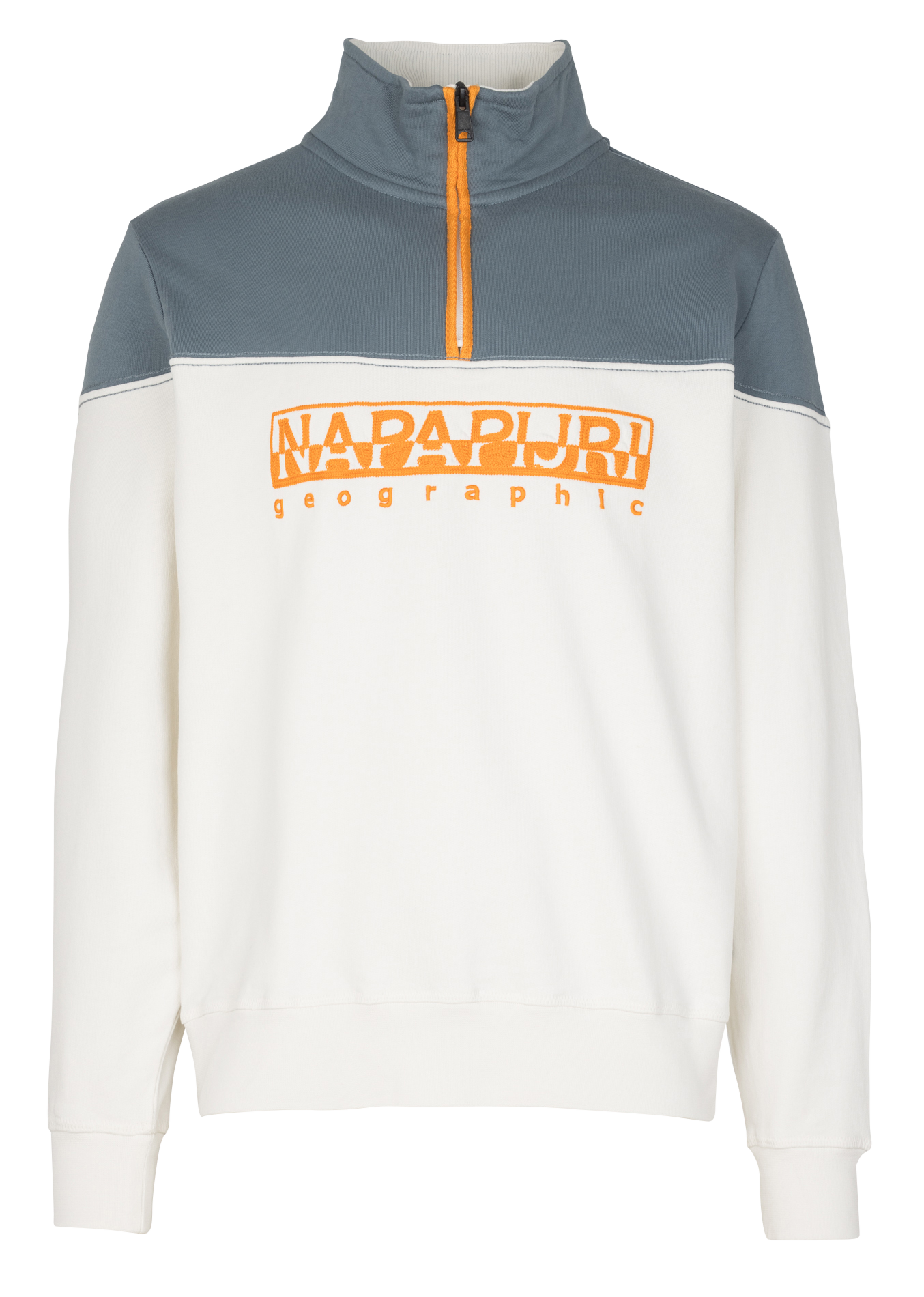 Sweat col zippé en coton NAPAPIJRI Blanc