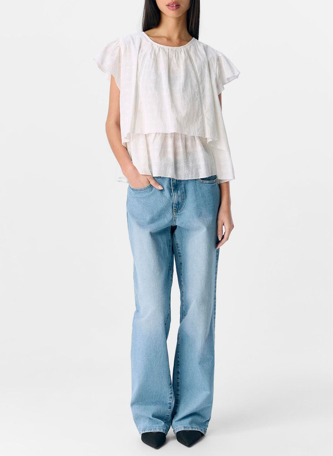 Oversized cotton top OBJECT White