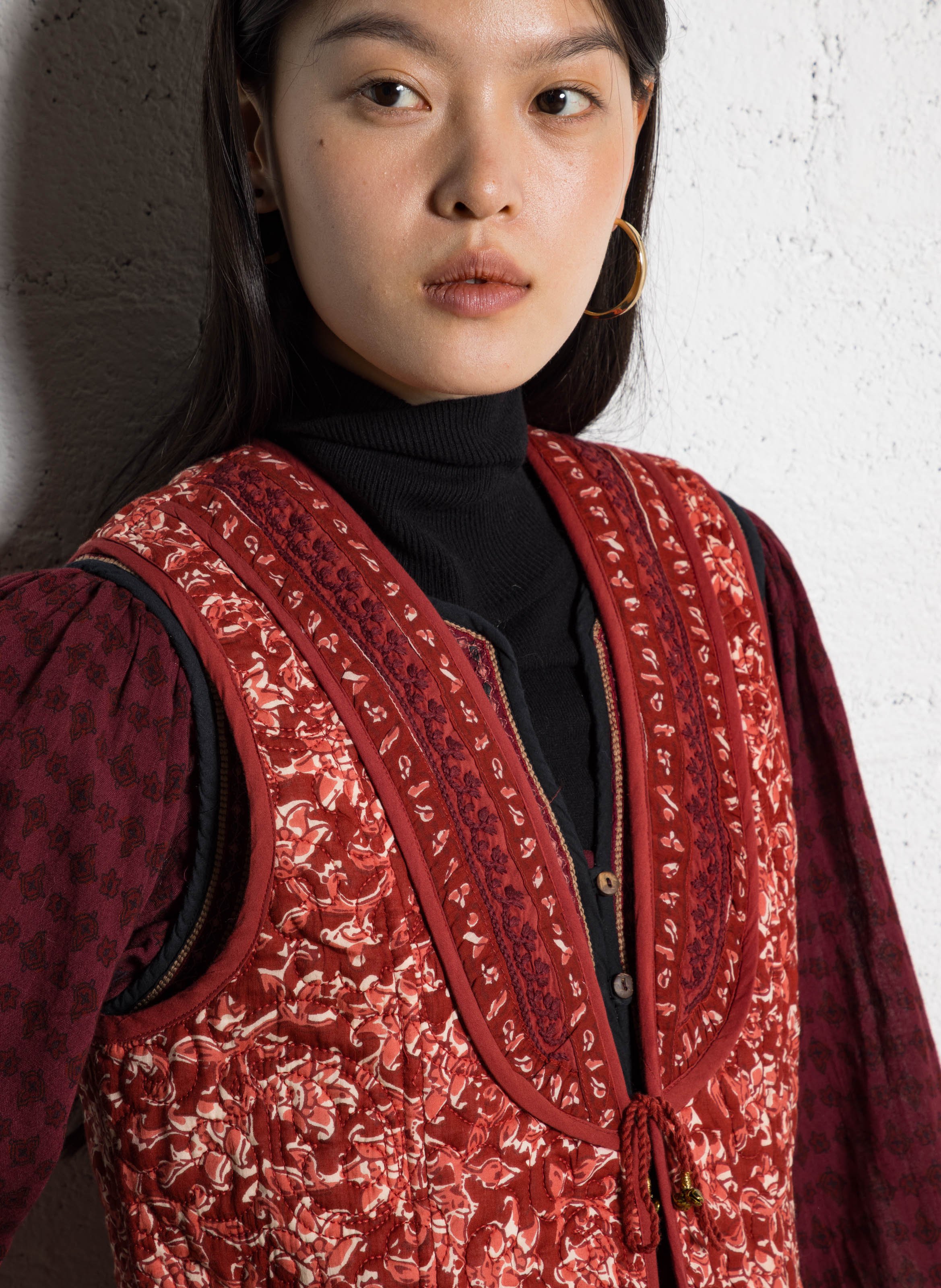 Veste col rond en coton MAISON HOTEL Rouge