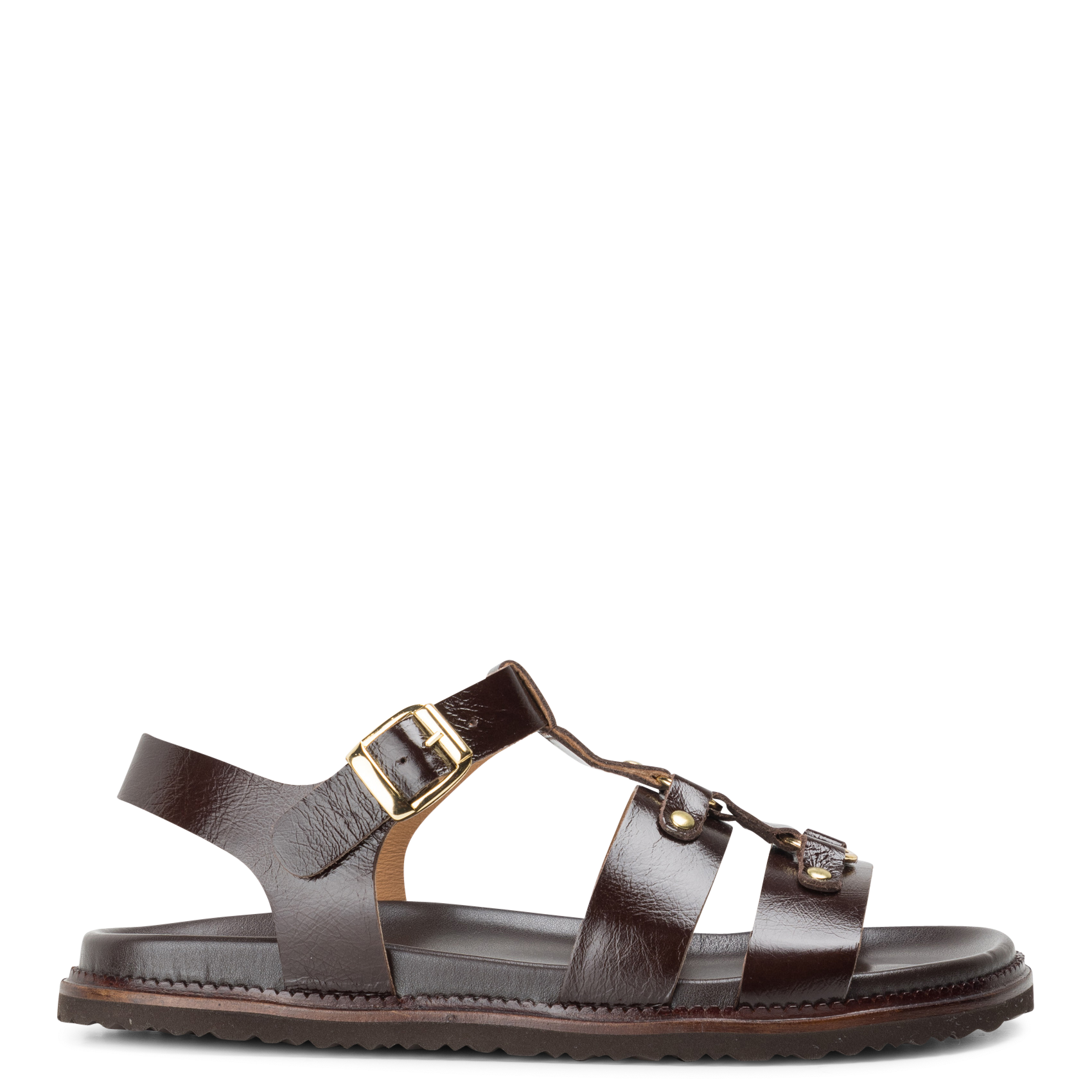 Sandalen aus Lackleder BOCAGE Braun