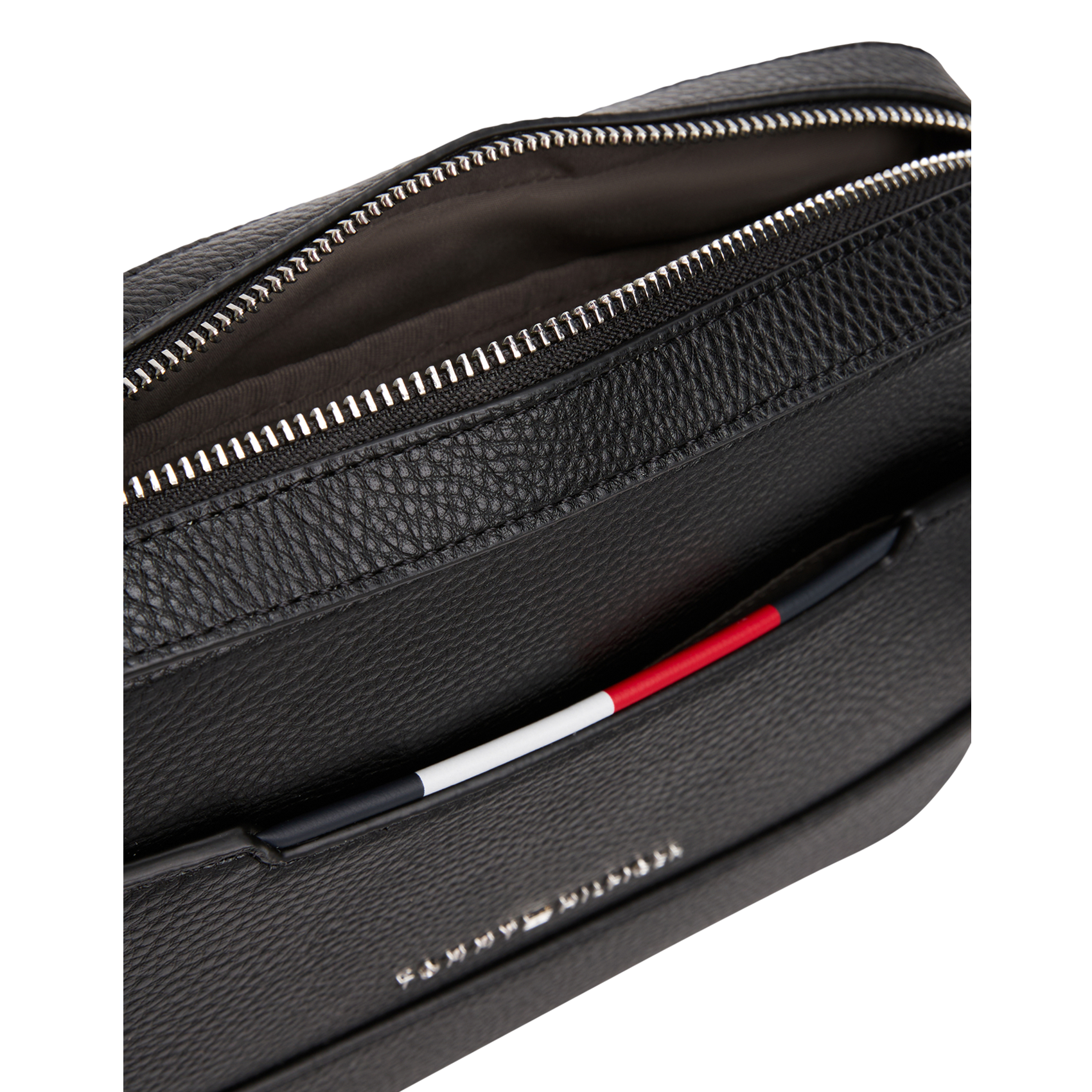 Umhängetasche mit Reißverschluss und genarbtem Effekt TOMMY HILFIGER Schwarz