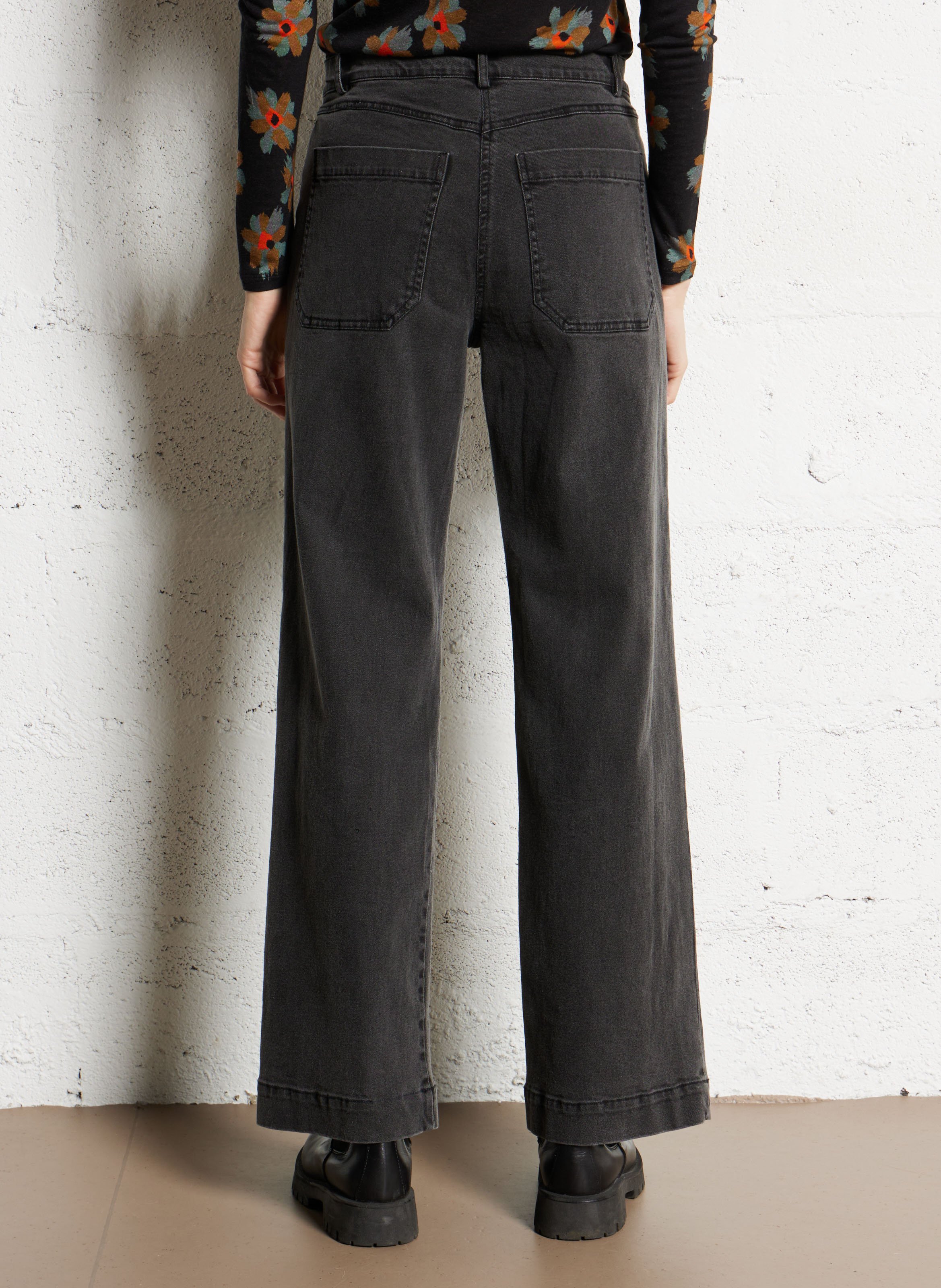 Jean droit en coton mélangé NICE THINGS Noir