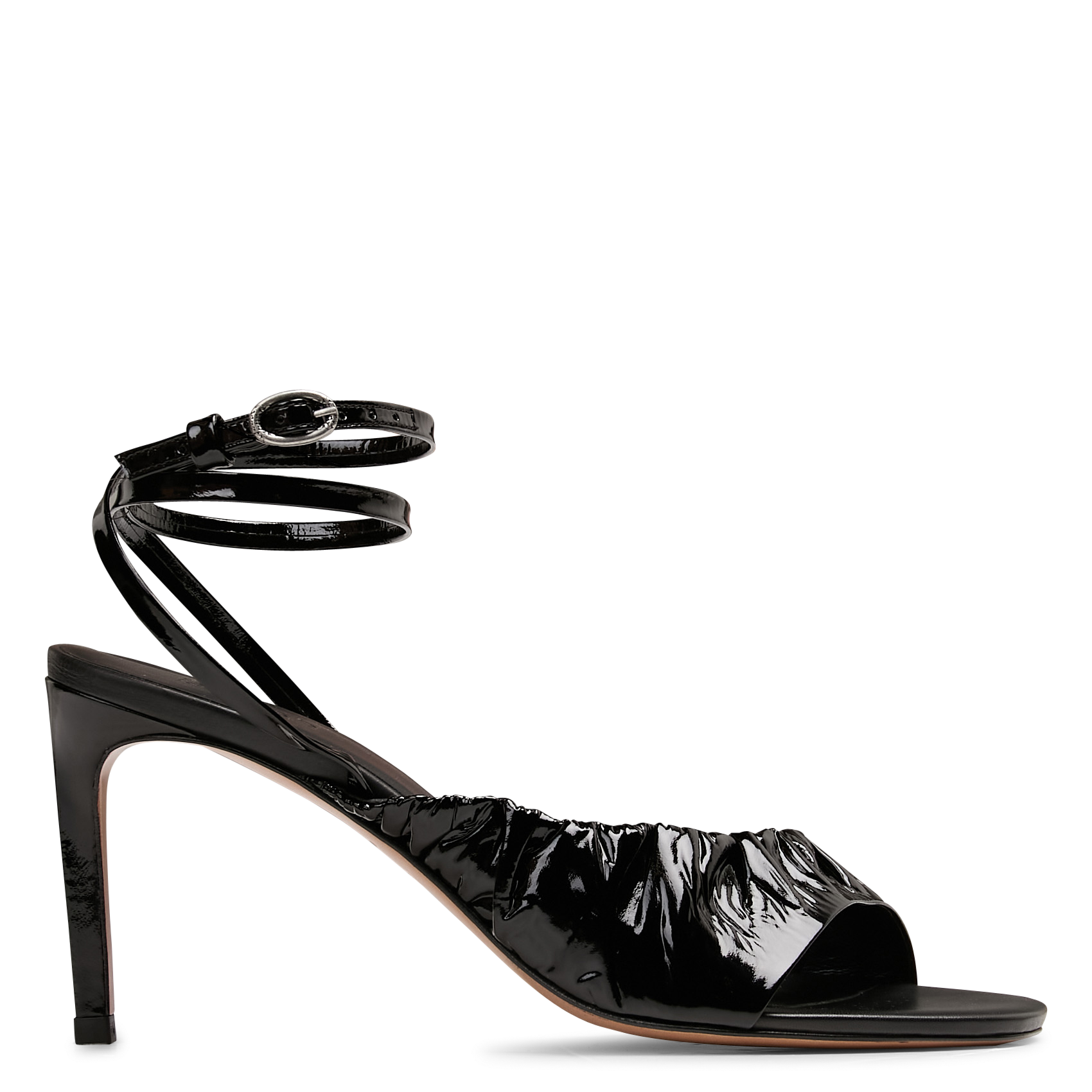 Lakleren sandalen met hak BA&SH Zwart