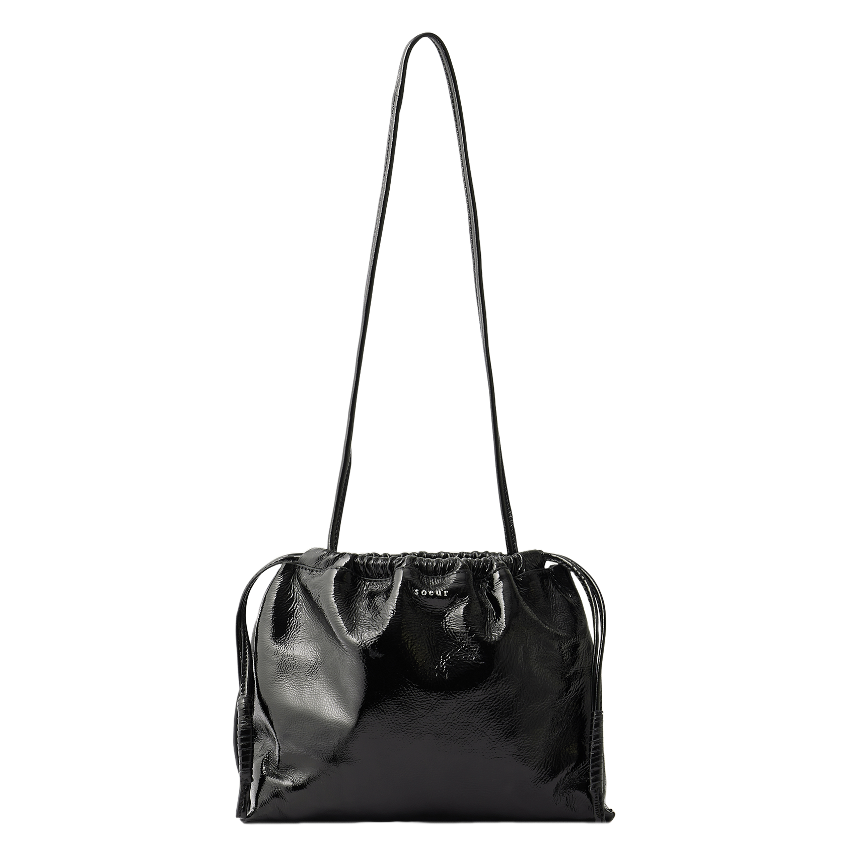 Patent leather shoulder bag SOEUR Black