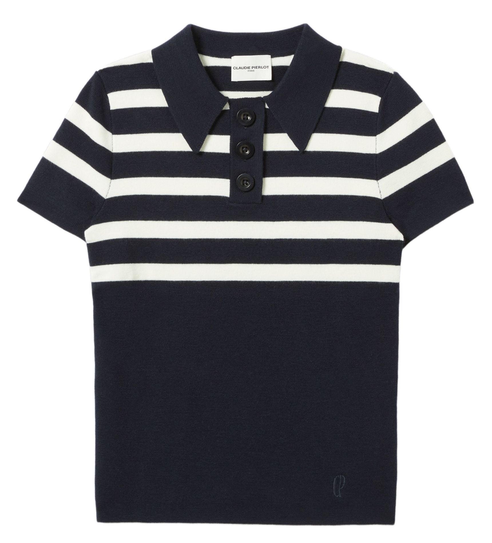 Striped shirt collar t-shirt CLAUDIE PIERLOT Multicolored