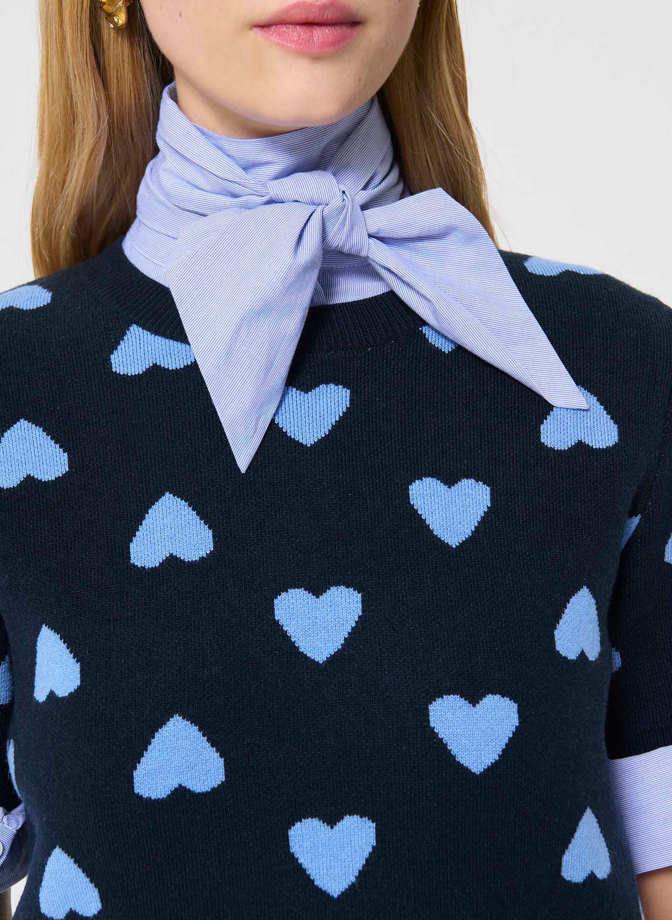 Pull à motif col rond TARA JARMON Bleu