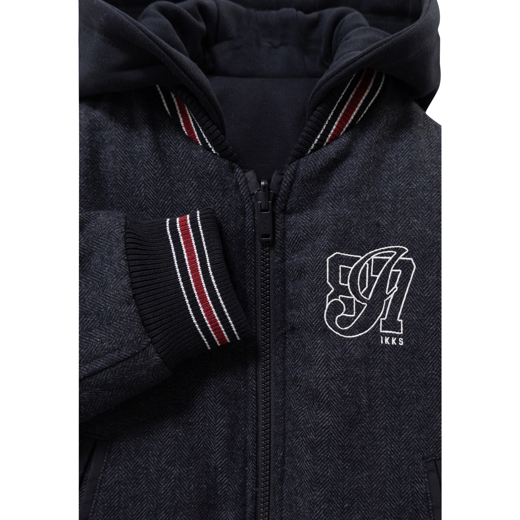 Oversized reversible zip-up jacket IKKS JUNIOR Black
