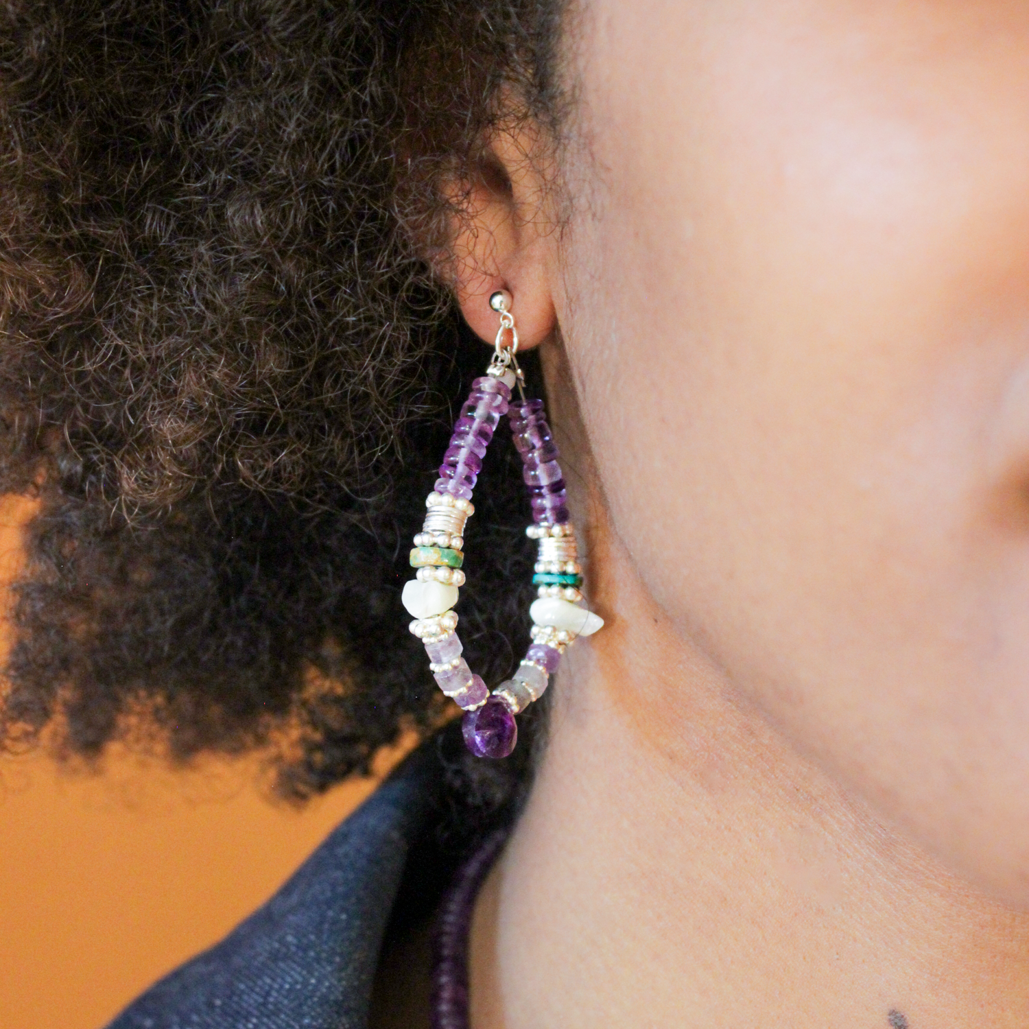 Heishi drops earrings - Joanne L'ATELIER DES DAMES Silver