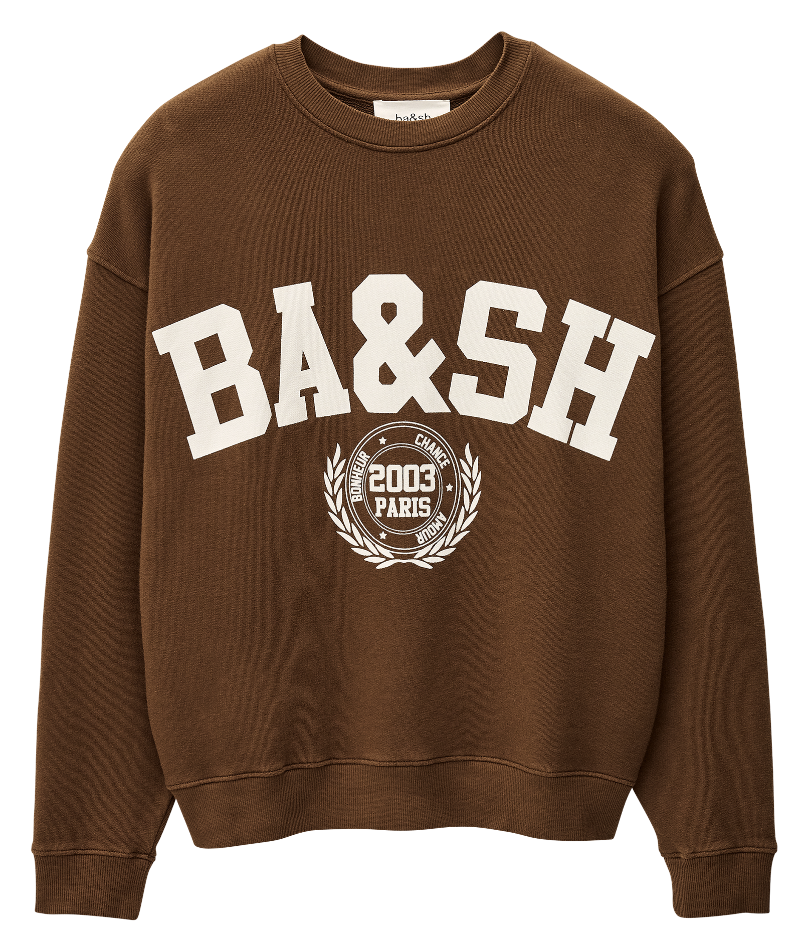 Sweat col rond en coton  BA&SH Marron