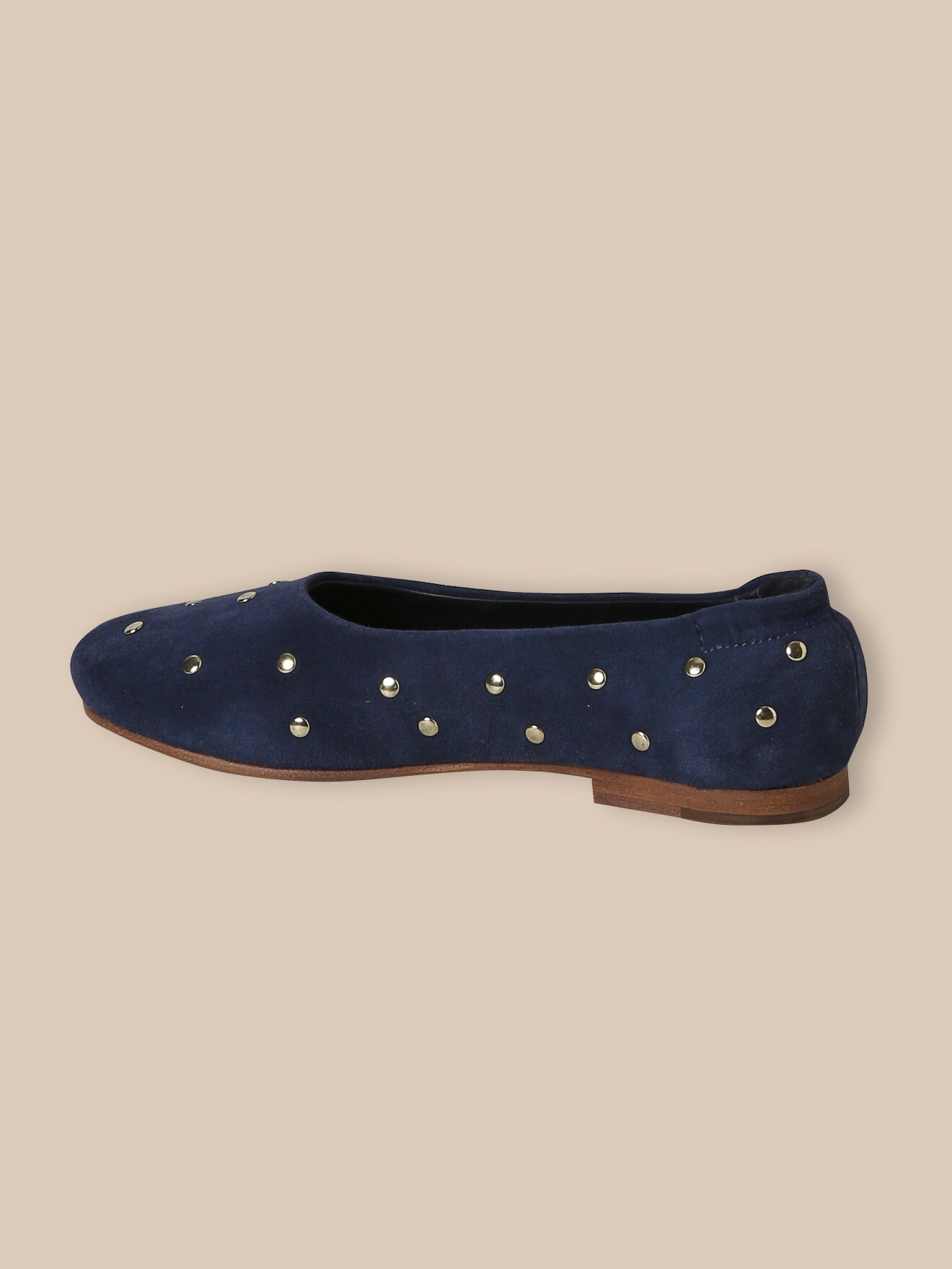 Studded leather ballet flats CYRILLUS Blue