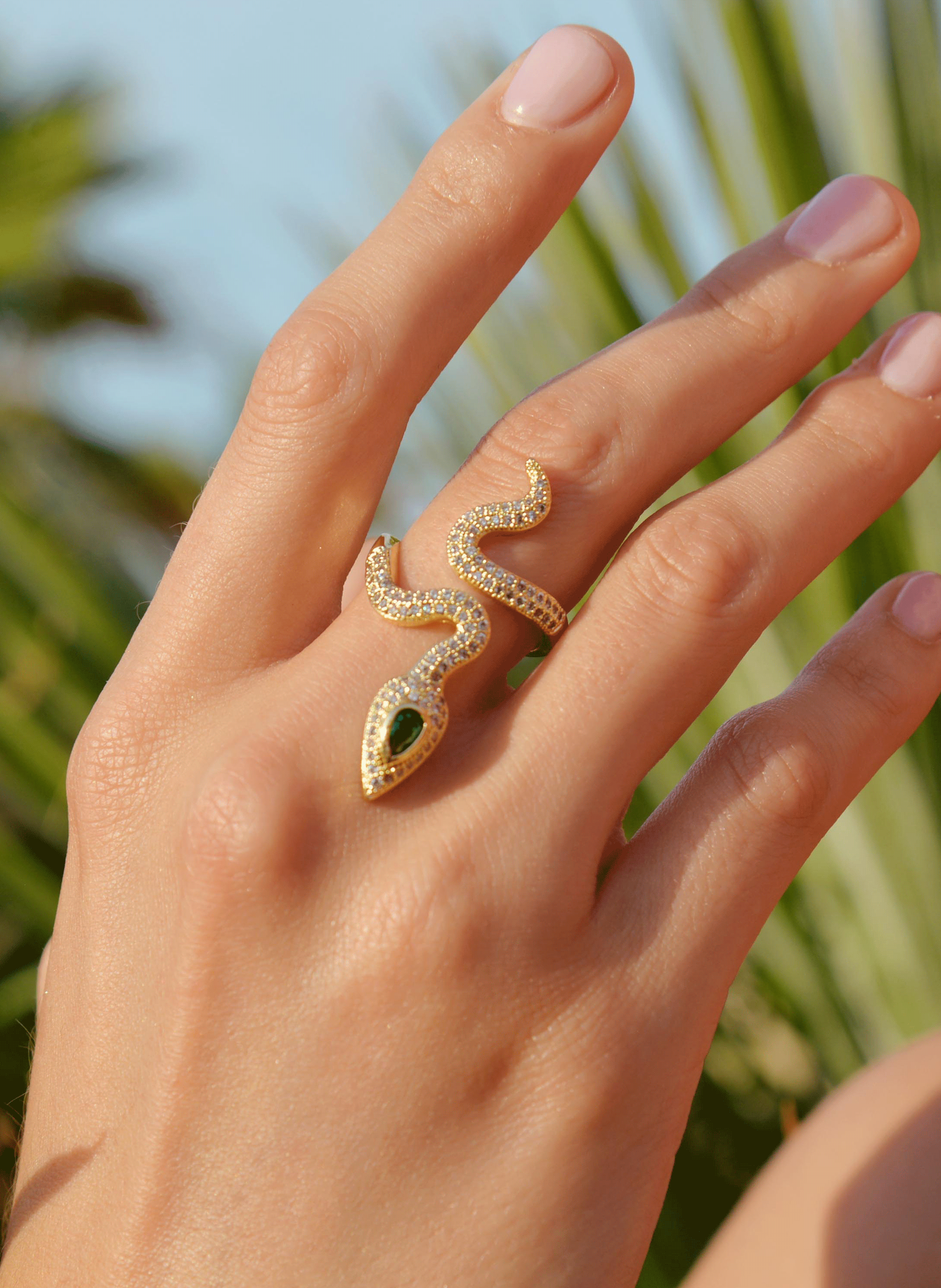 Adjustable snake ring HIPANEMA Green
