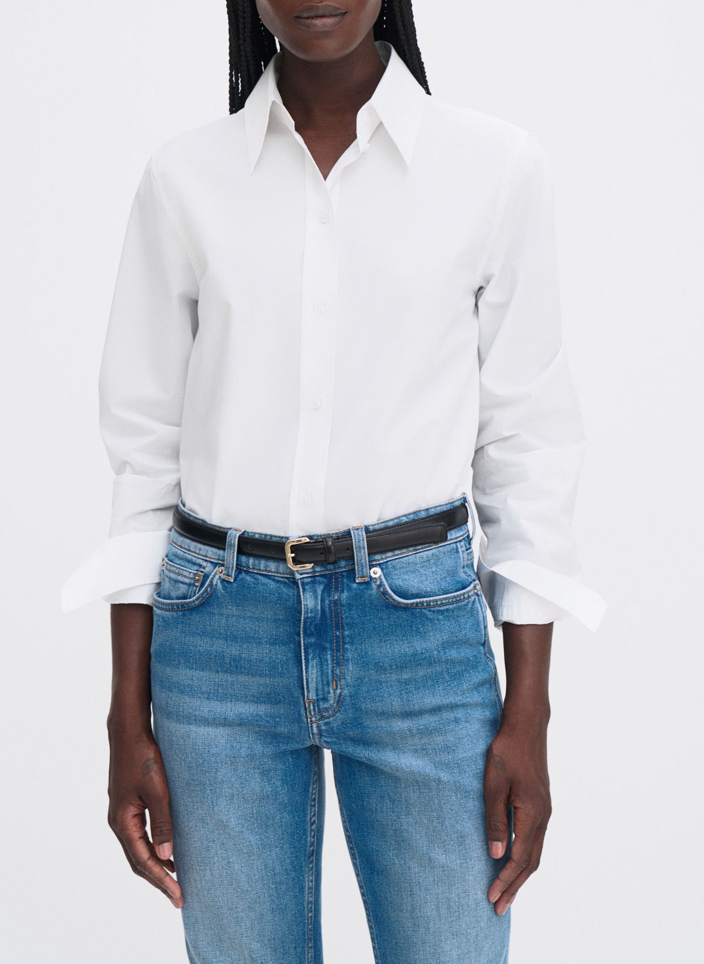 Chemise col classique manches contrastantes en coton FILIPPA K White