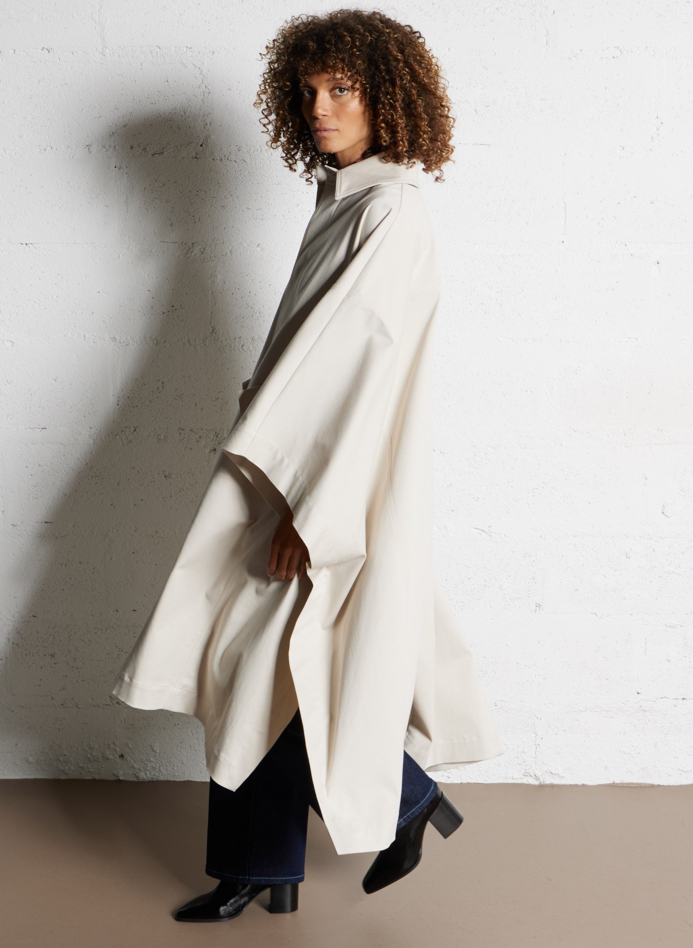 Manteau col classique en coton mélangé MARGAUX LONNBERG Blanc