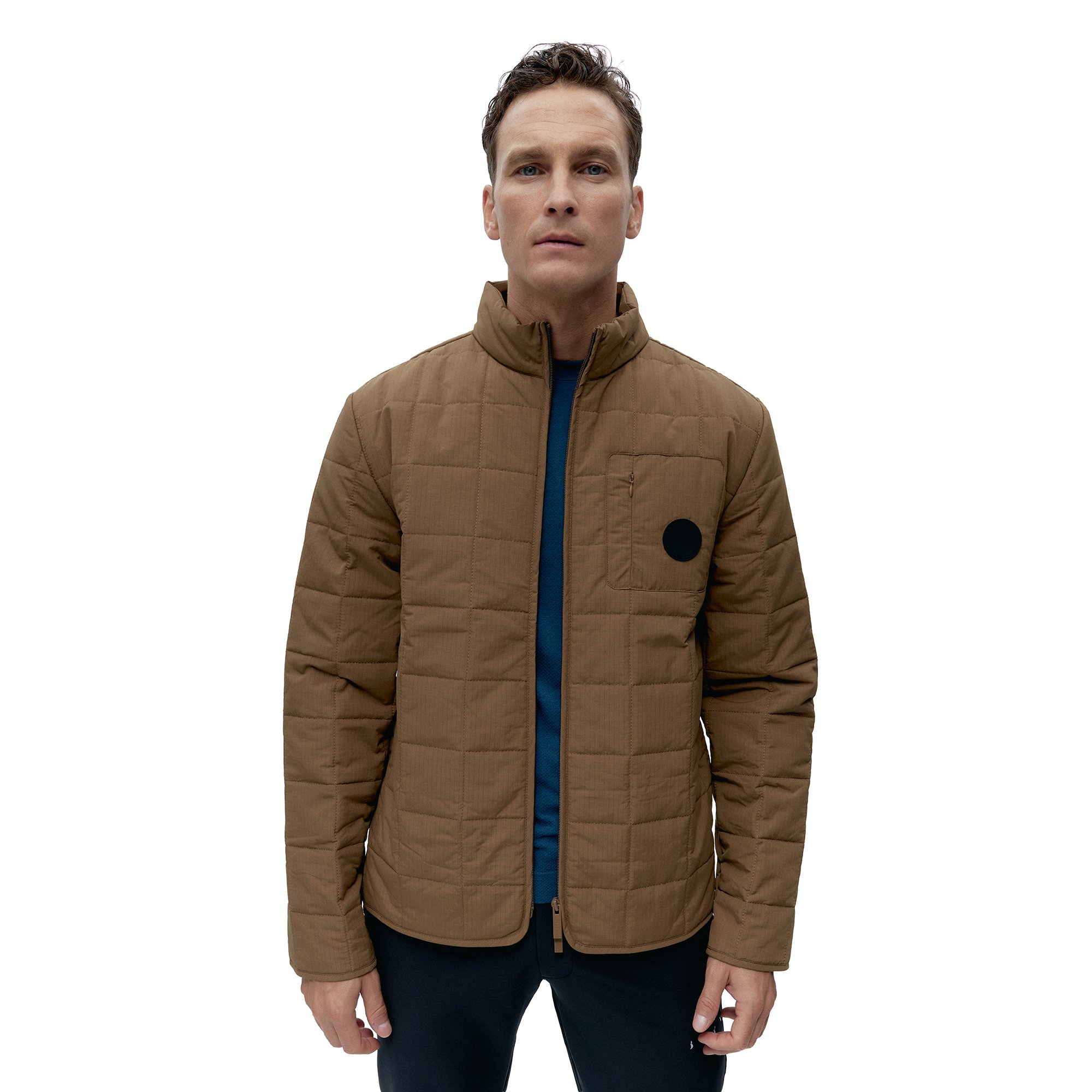 Quilted sports jacket with zipper BORN LIVING YOGA Brown