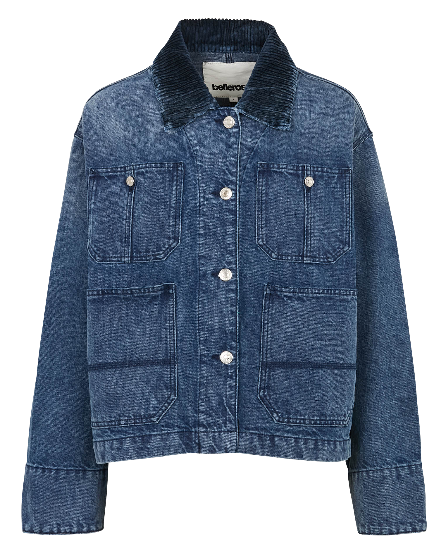 Oversized jas met fluwelen reverskraag van katoen BELLEROSE Blauw
