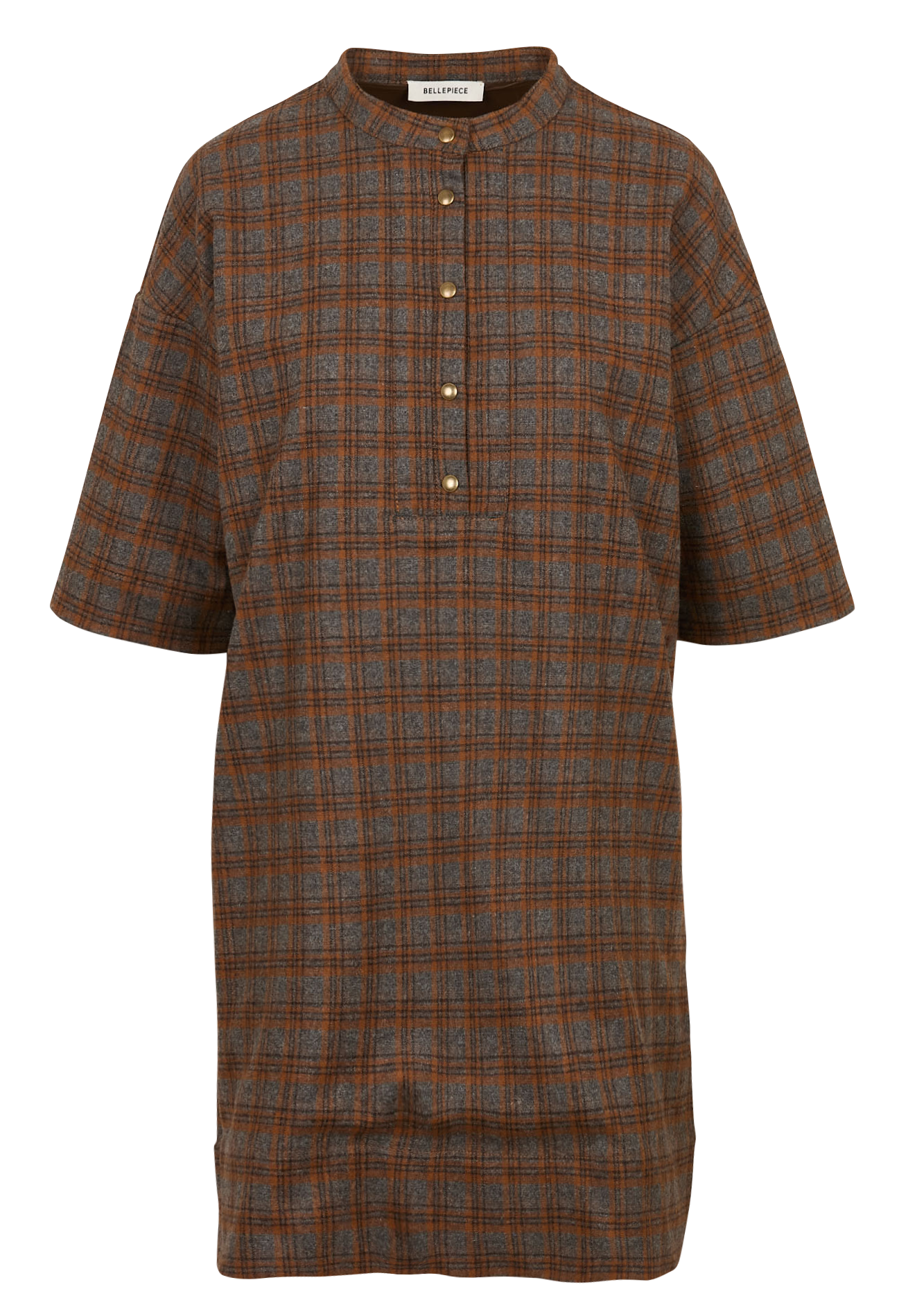 Robe courte col rond en laine mélangée BELLEPIECE Beige