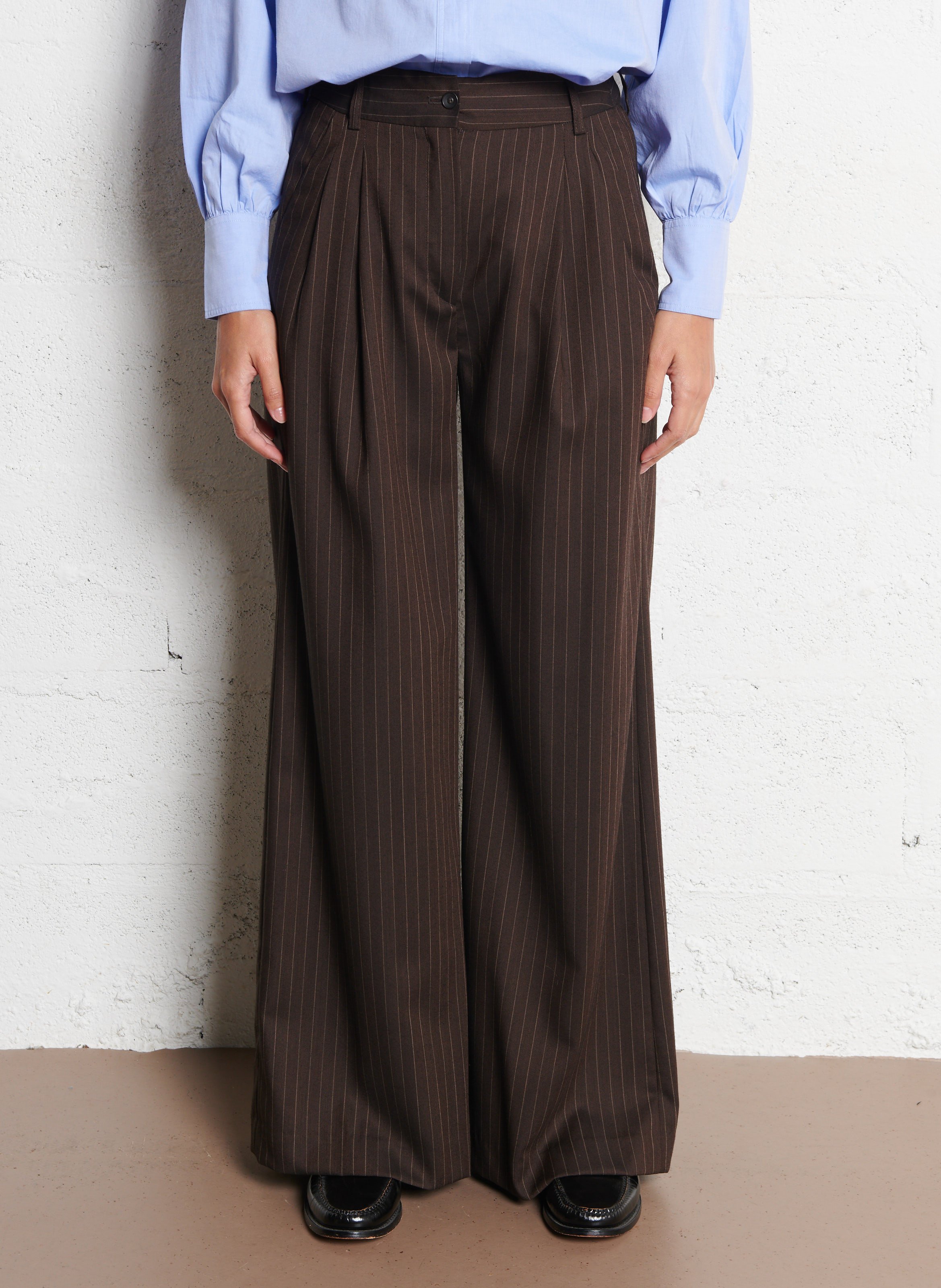 Straight striped trousers  DIEGA Beige