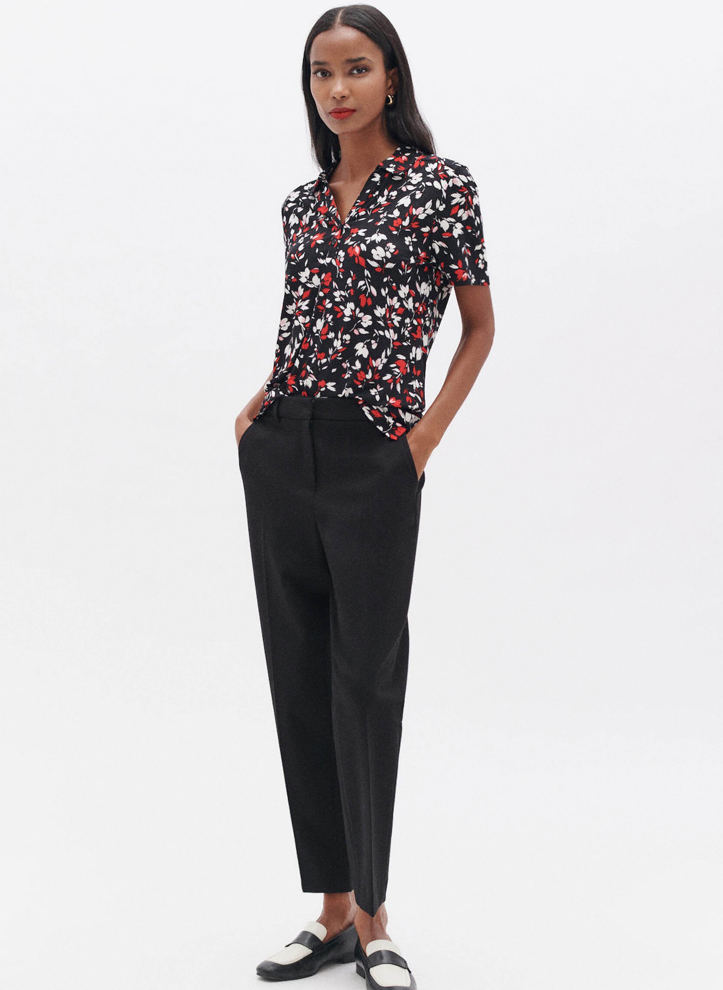 Pantalon droit taille haute CAROLL Noir