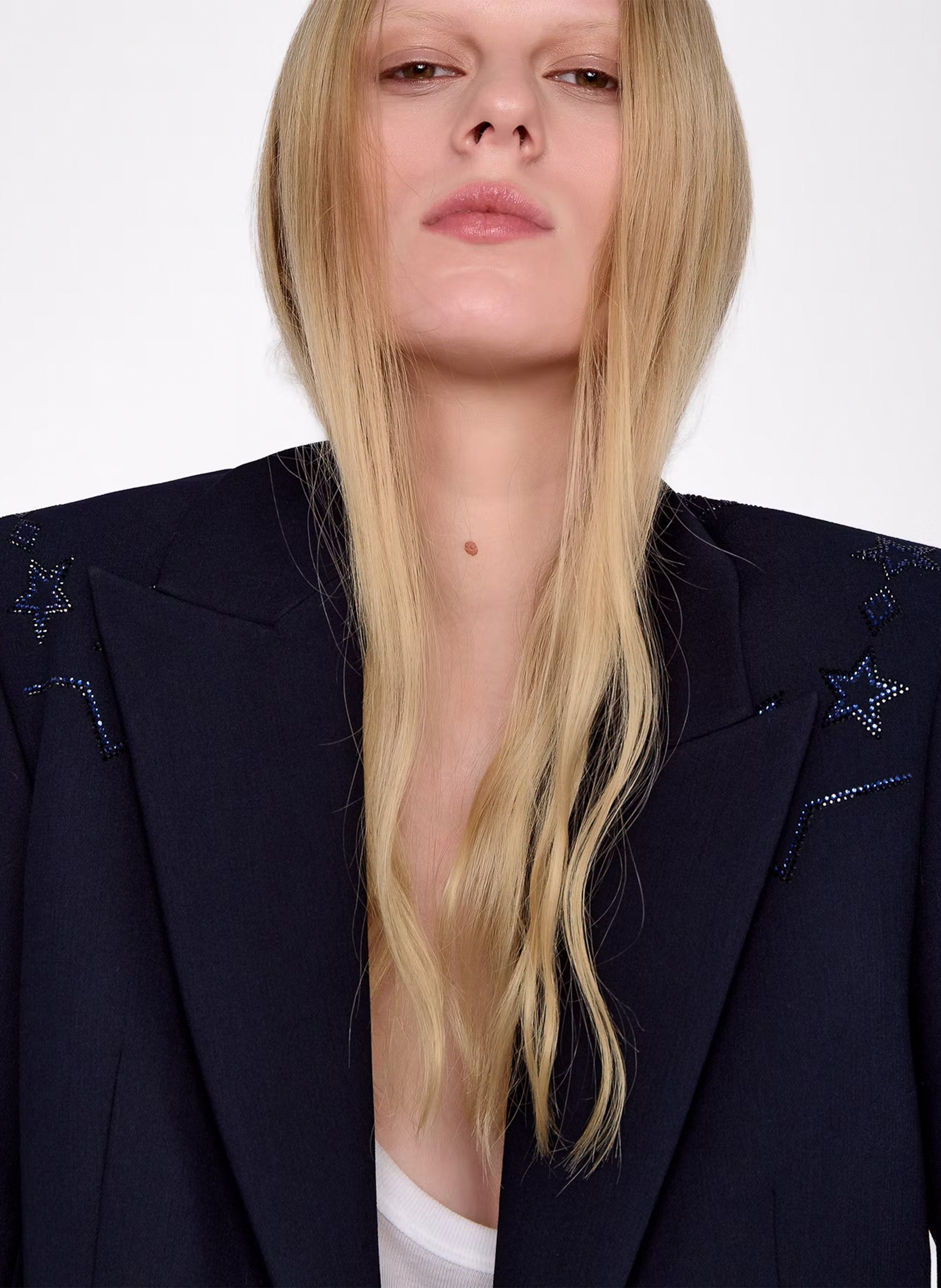 Veste tailleur droite à strass ZADIG&VOLTAIRE Bleu