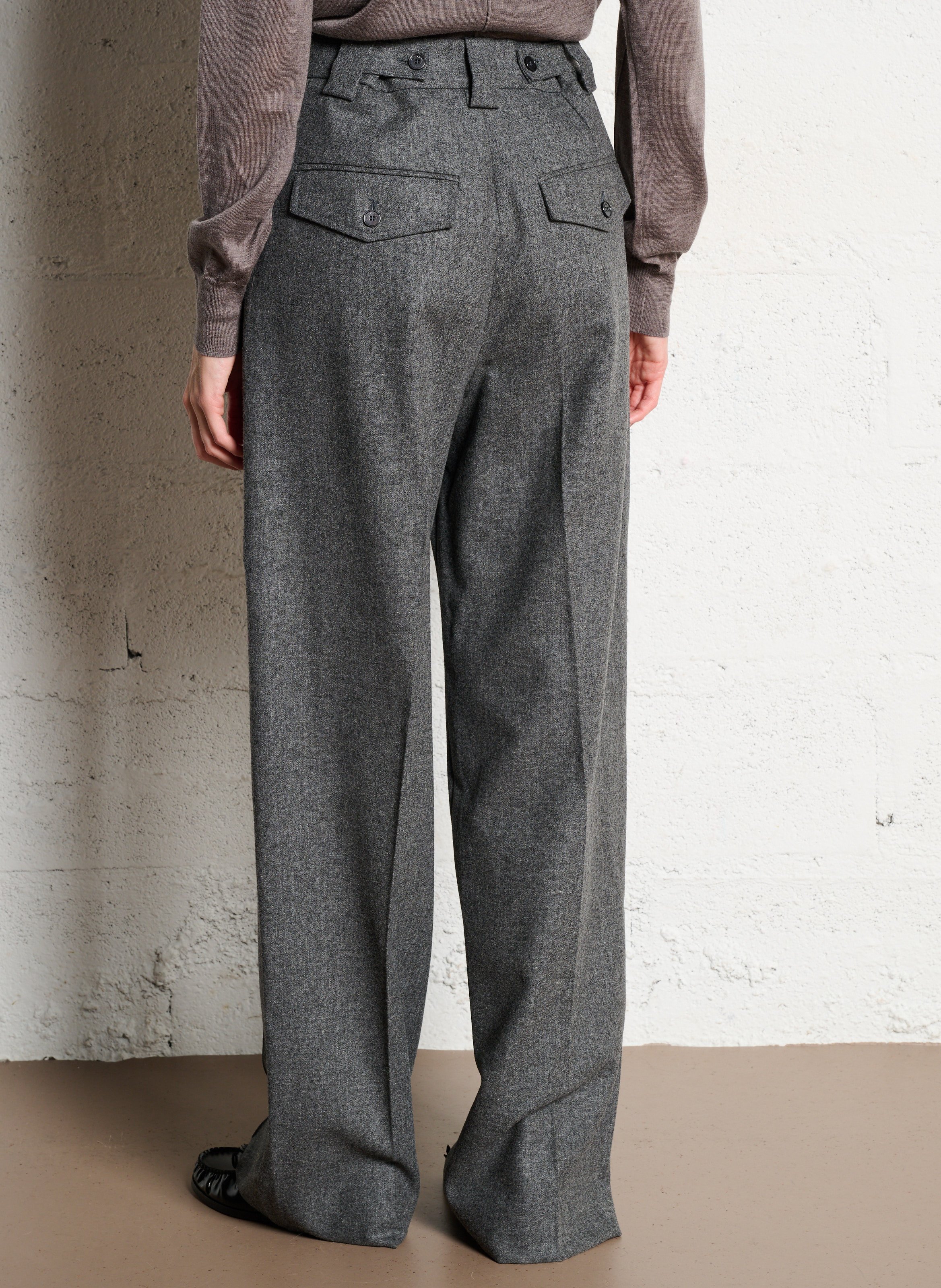 Weit geschnittene Wollhose LAURENCE BRAS Grau