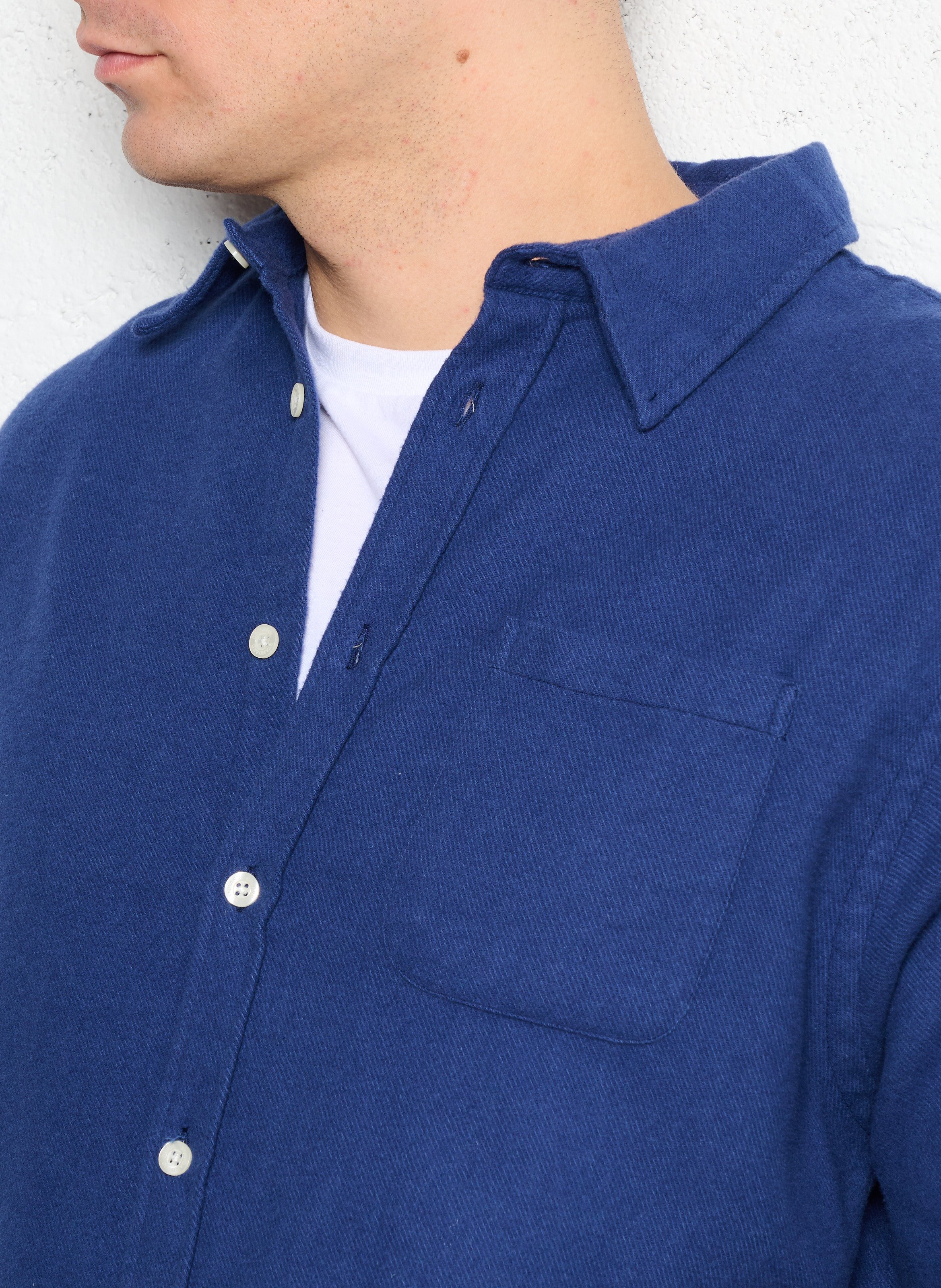 Bio-Baumwollbluse mit klassischem Kragen COLORFUL STANDARD Blau