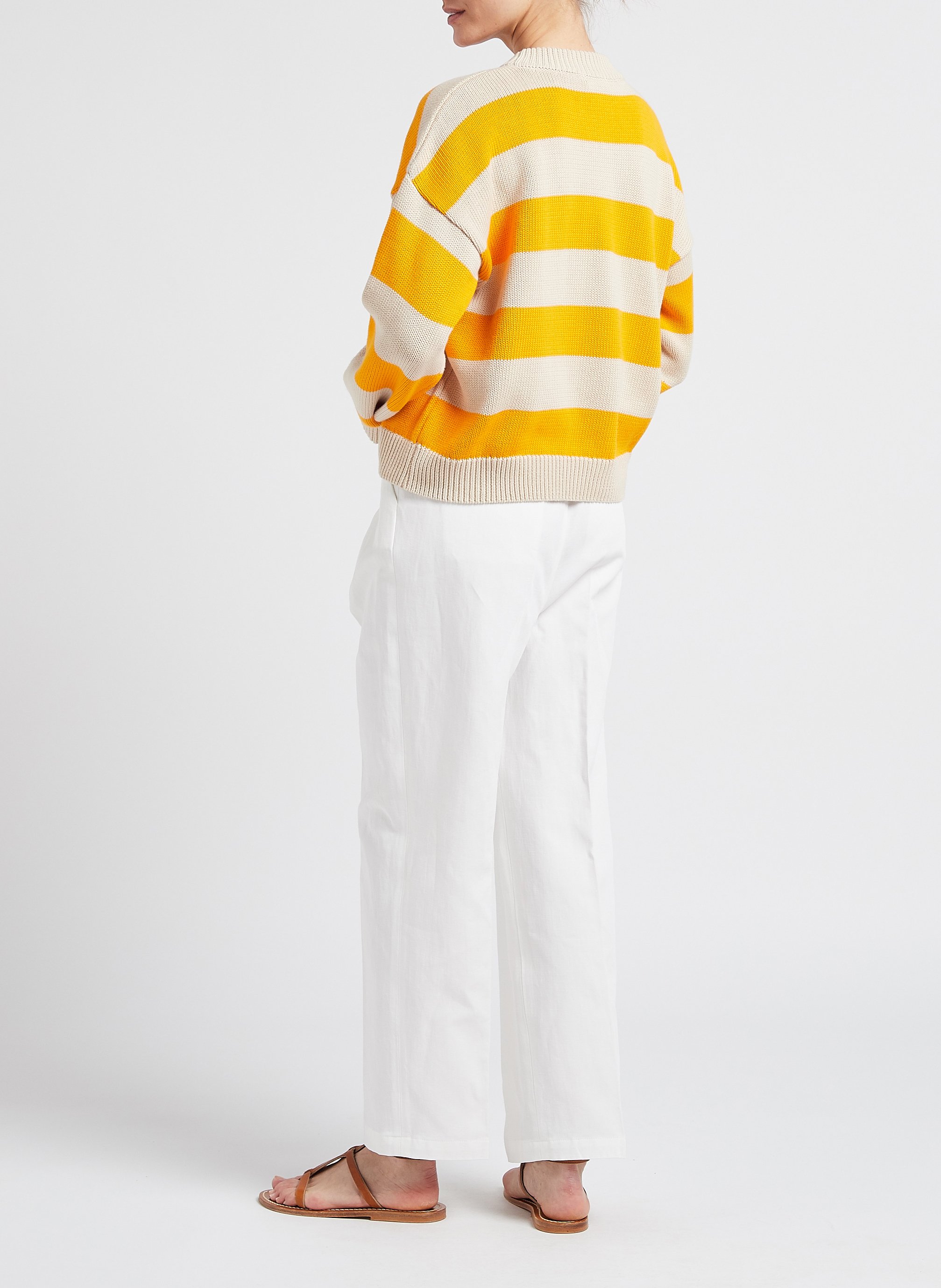 Straight-leg cotton-blend pants THE NEW SOCIETY White