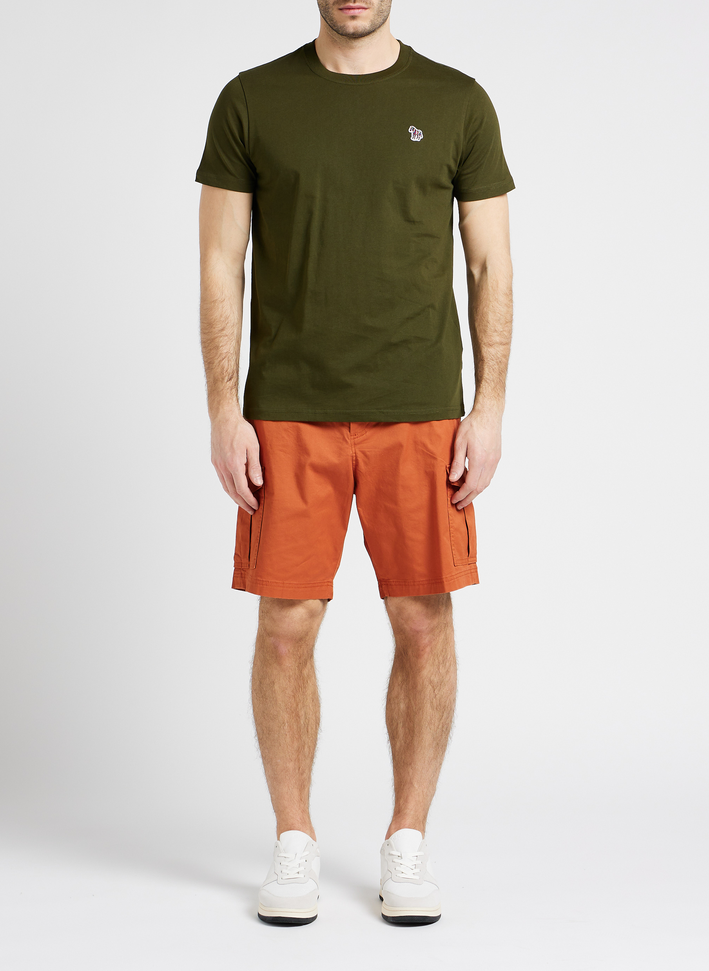 Bermuda droit en coton bio mélangé  SELECTED Orange