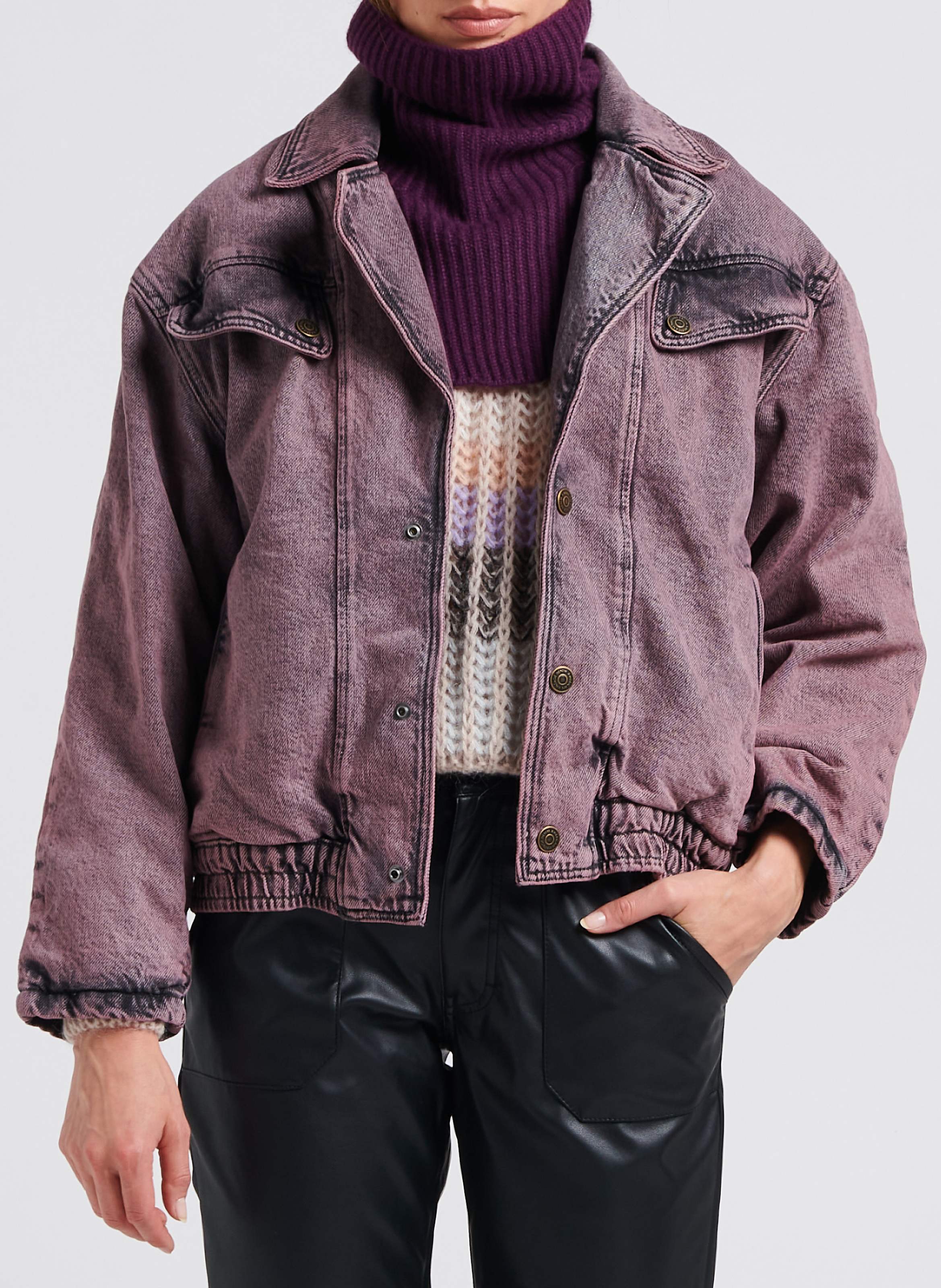 Abnehmbarer Kragen aus Kaschmir KOON Violett