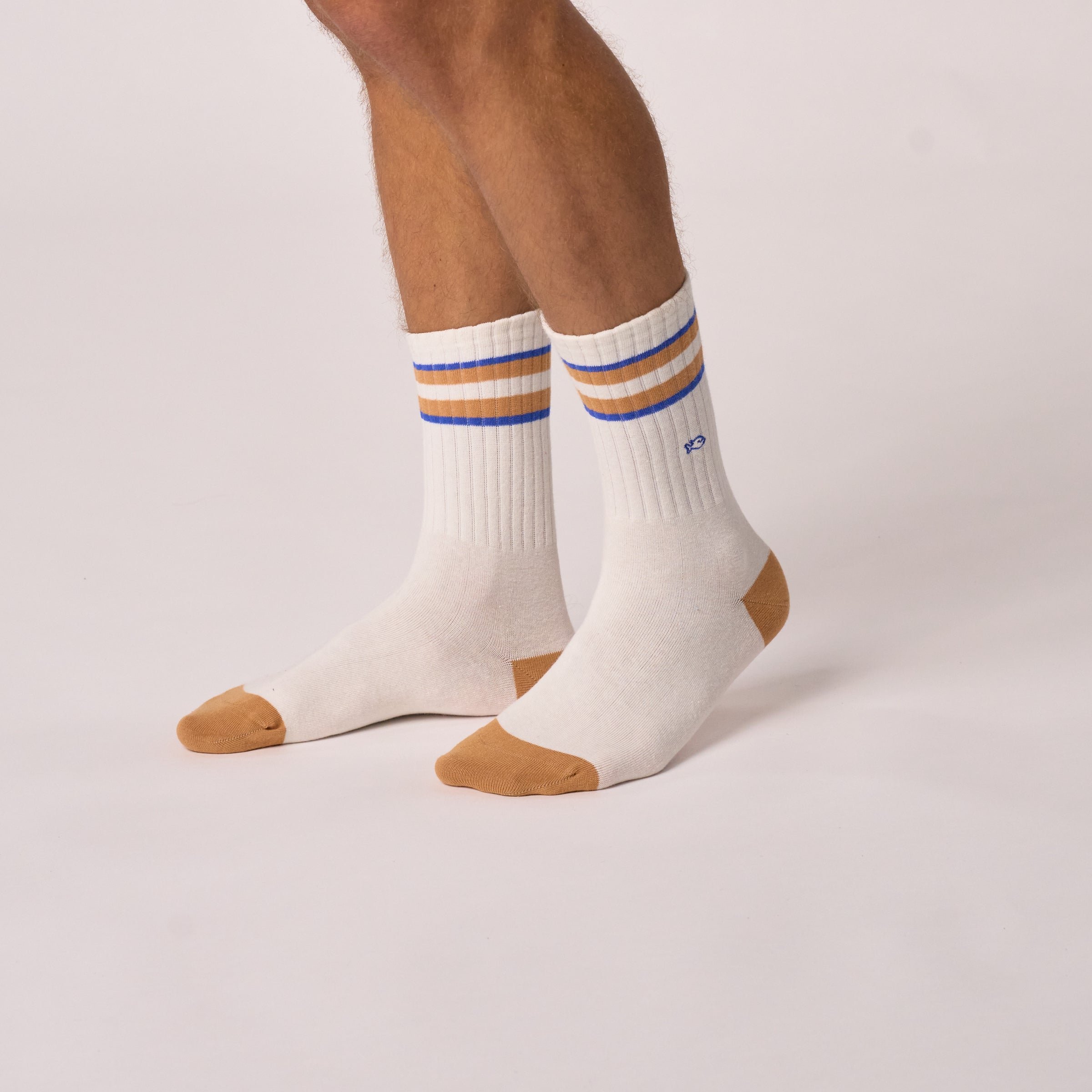 Combed cotton retro socks White