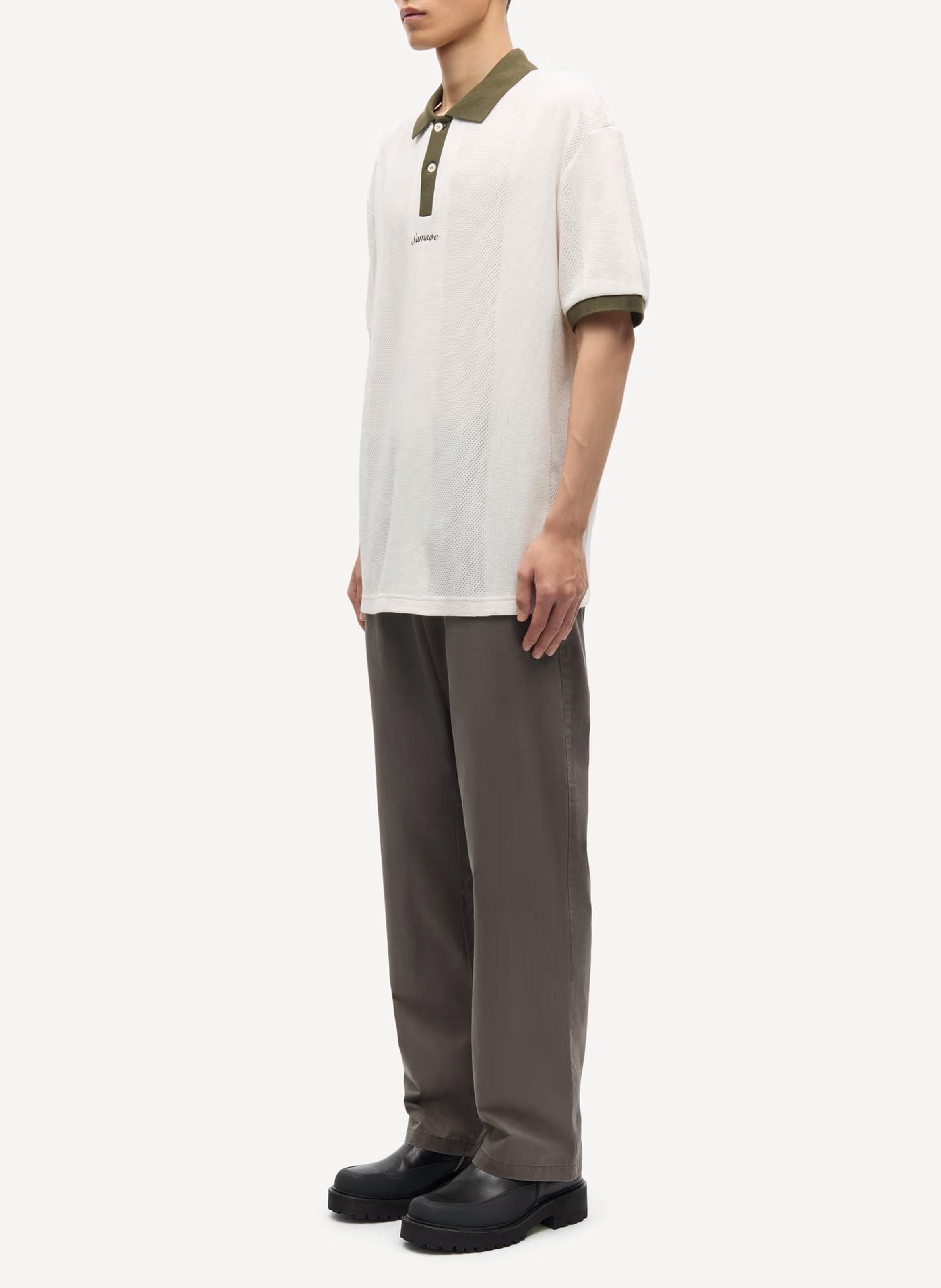 Rechte polo van jersey SAMSOE SAMSOE Wit